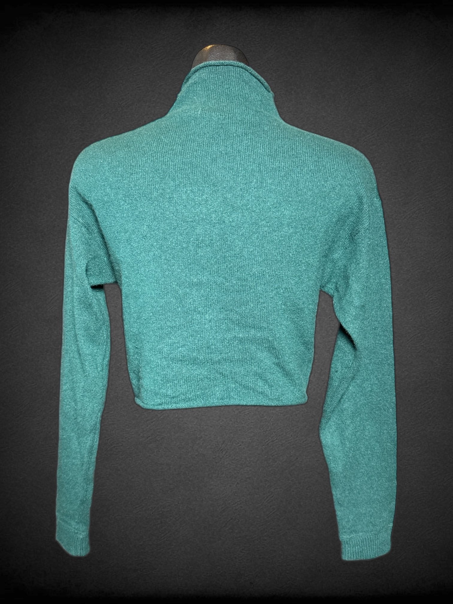S Reformation Dark green cashmere cropped sweater with mock neck