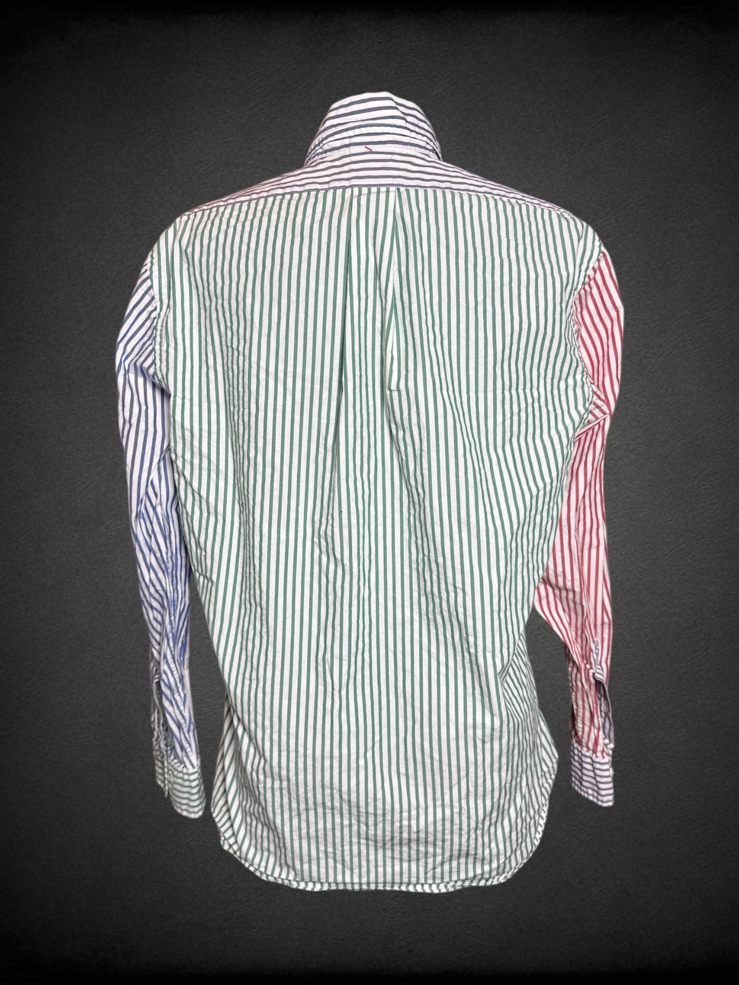 L Brooks & Brothers multicolor striped  long sleeve button down with pocket on front and color block design