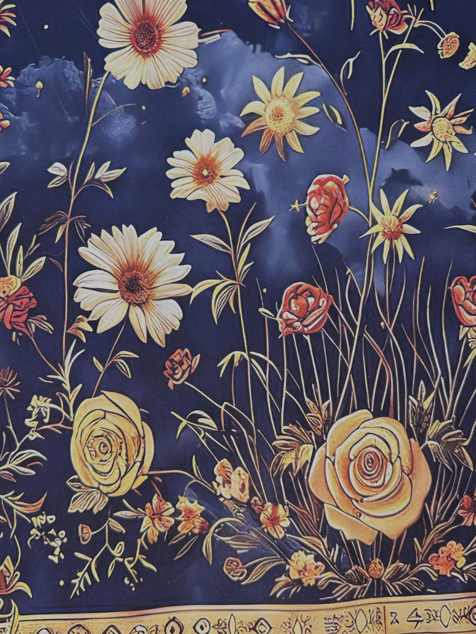 23.5” by 15.75” floral and celestial poster