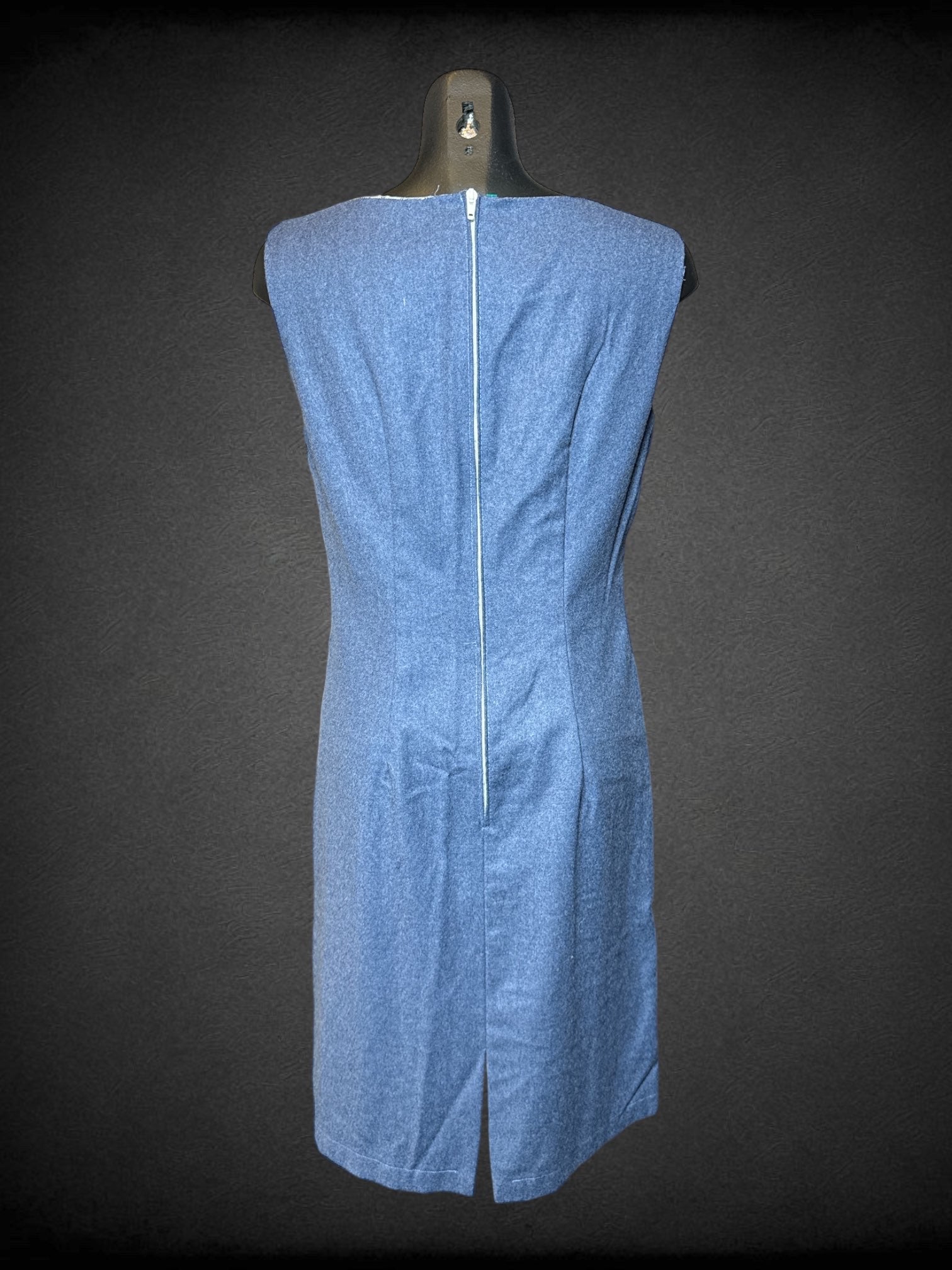 M Blue handmade sleeveless dress with lining, and zipper on back