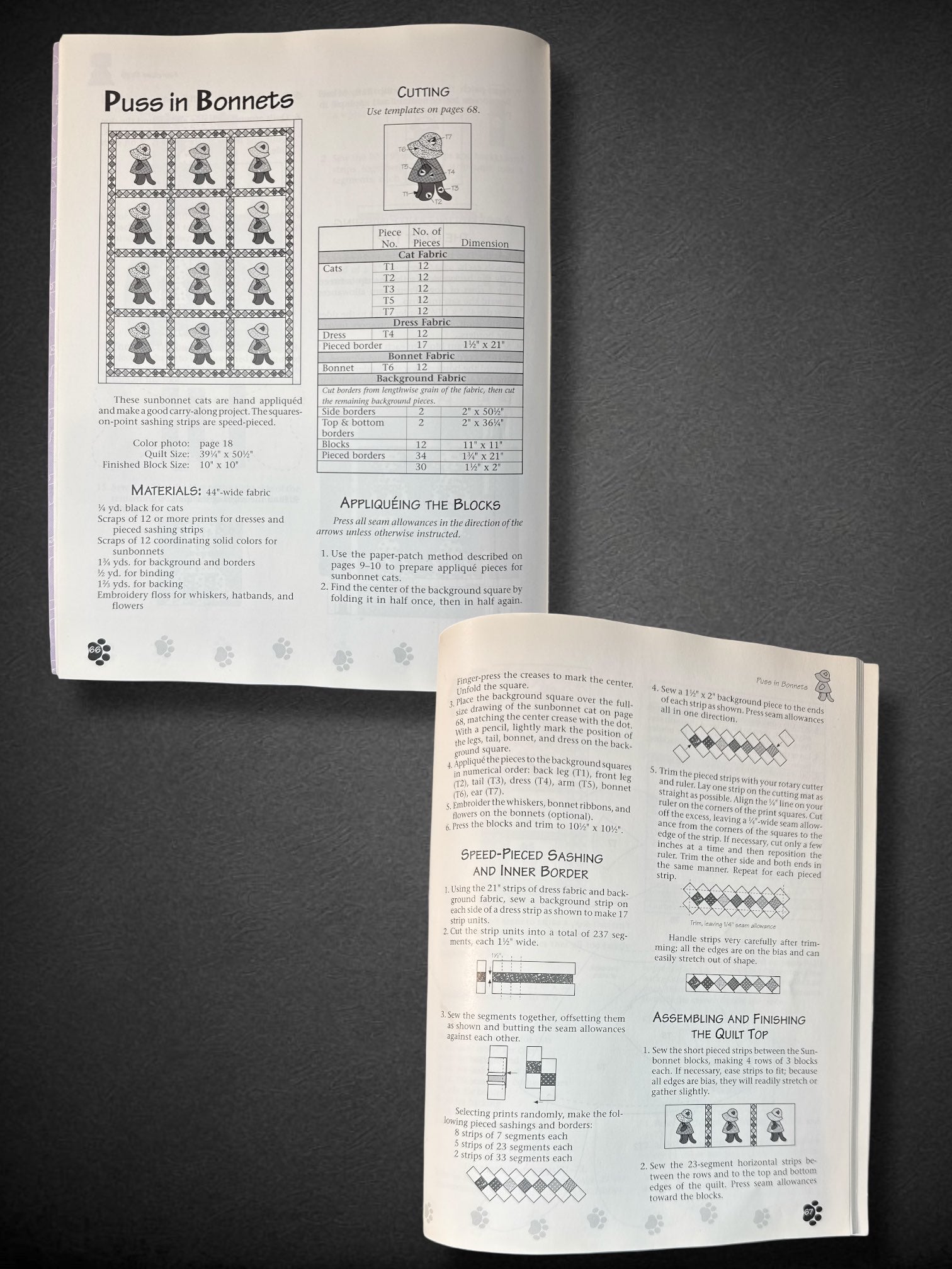 Vintage 1994 “The Cat’s Meow: Purr-fect Quilts for Cat Lovers” by Janet Kime