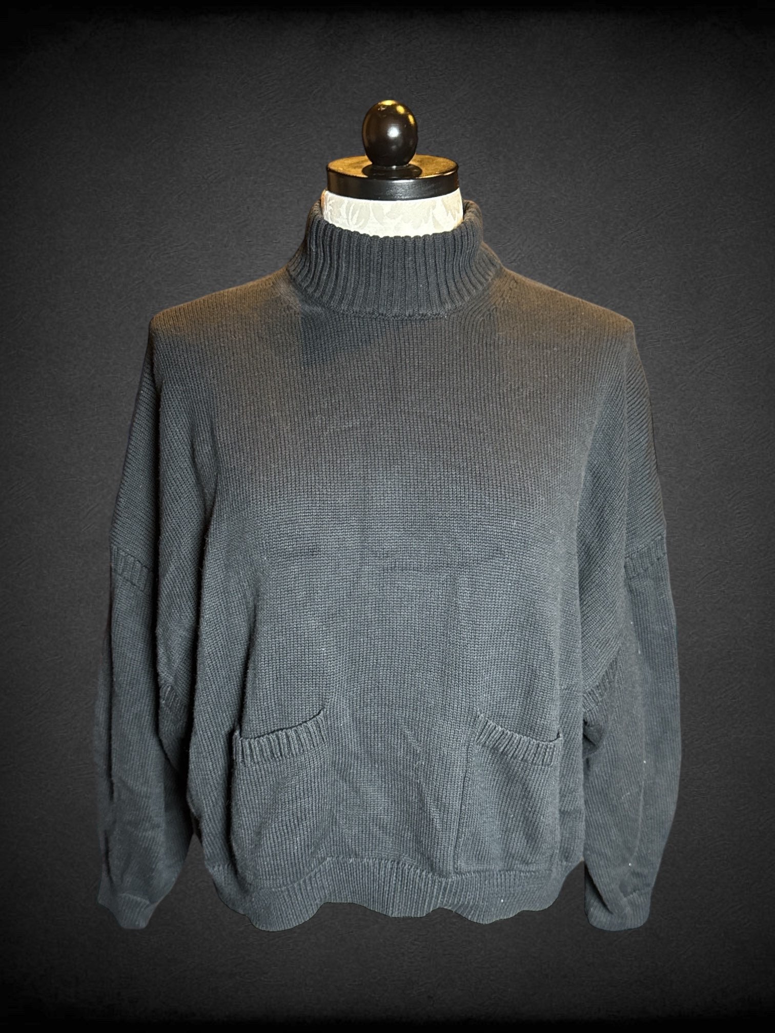 4X J.Crew black knit long sleeve sweater