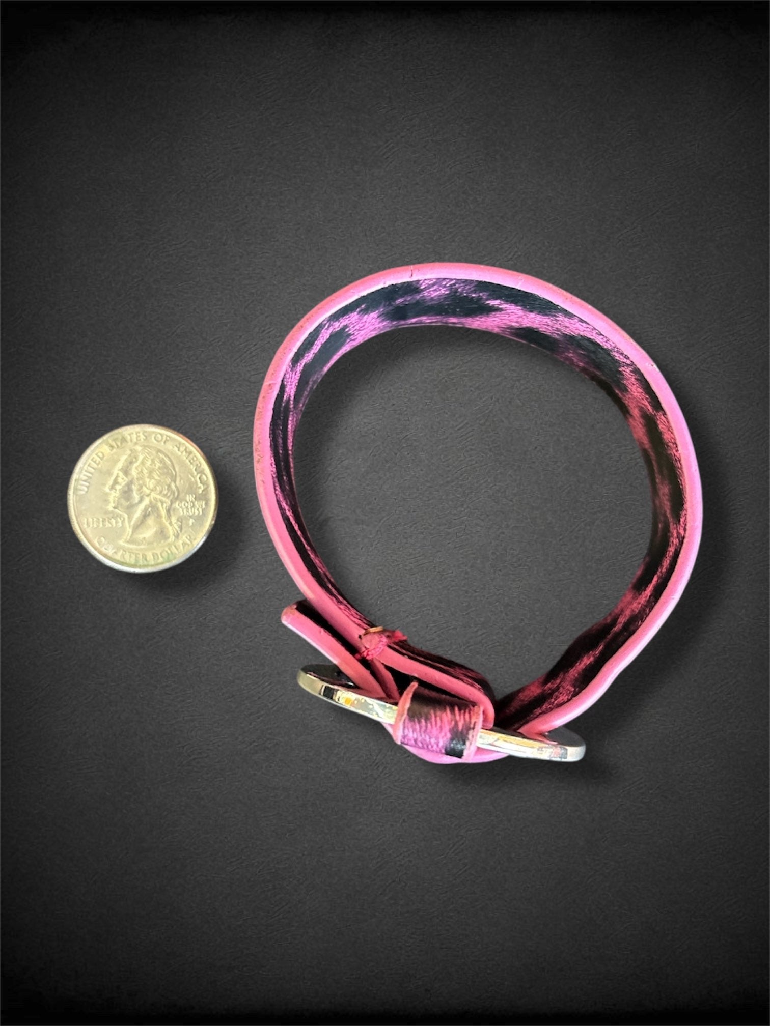 Pink and black Leppard print adjustable strap bracelet