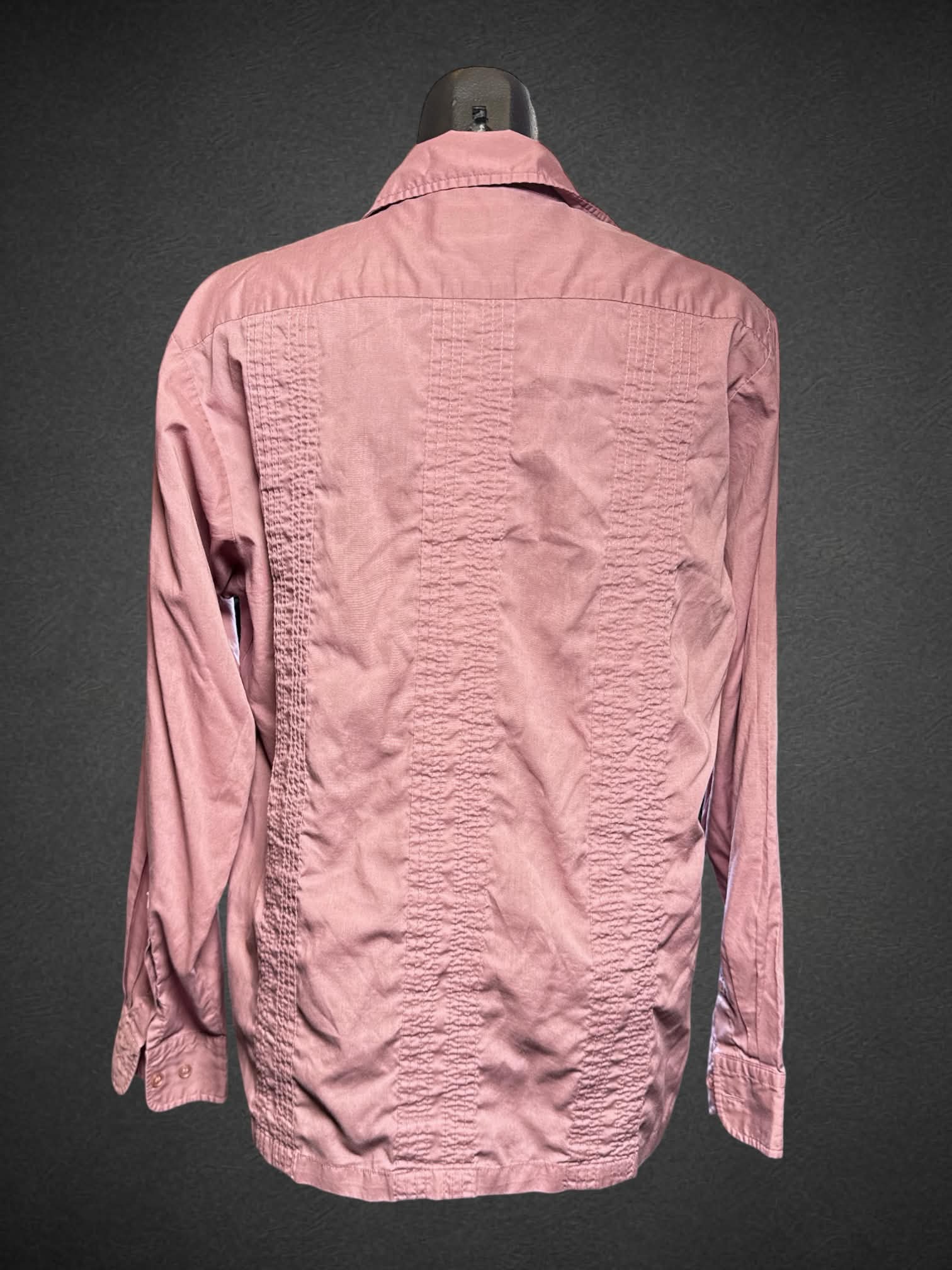 L TropiCool vintage dusty pink button up with beautiful embroidery and pleating