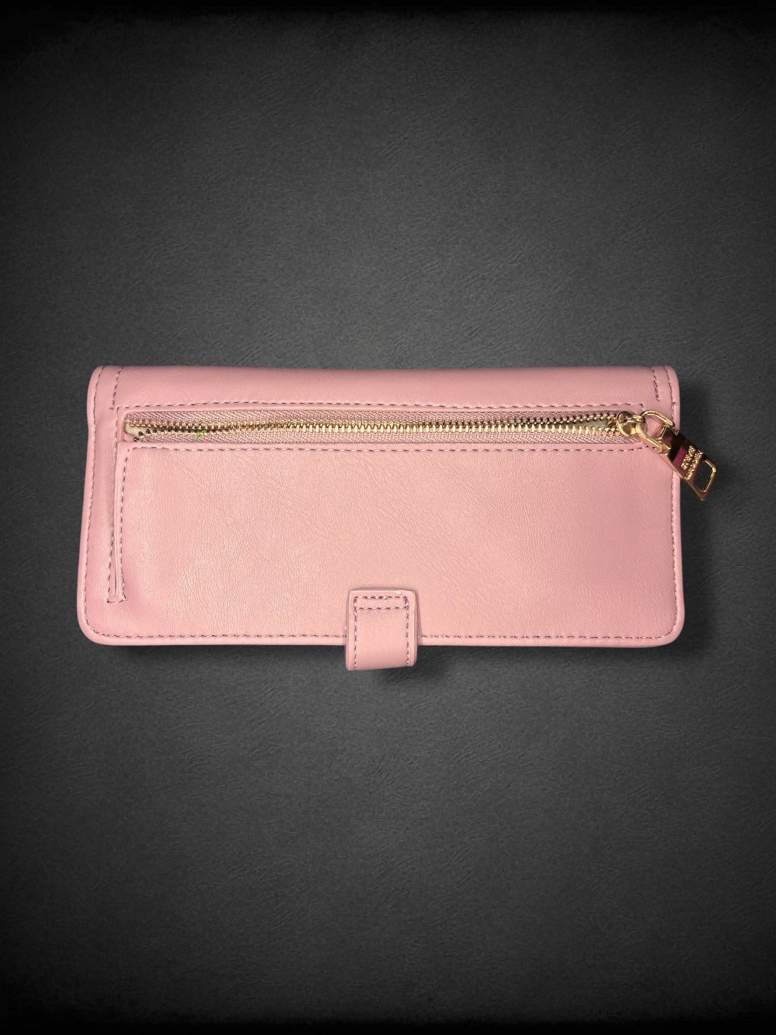 STEVE MADDEN pink bi-fold leather wallet with gold accents