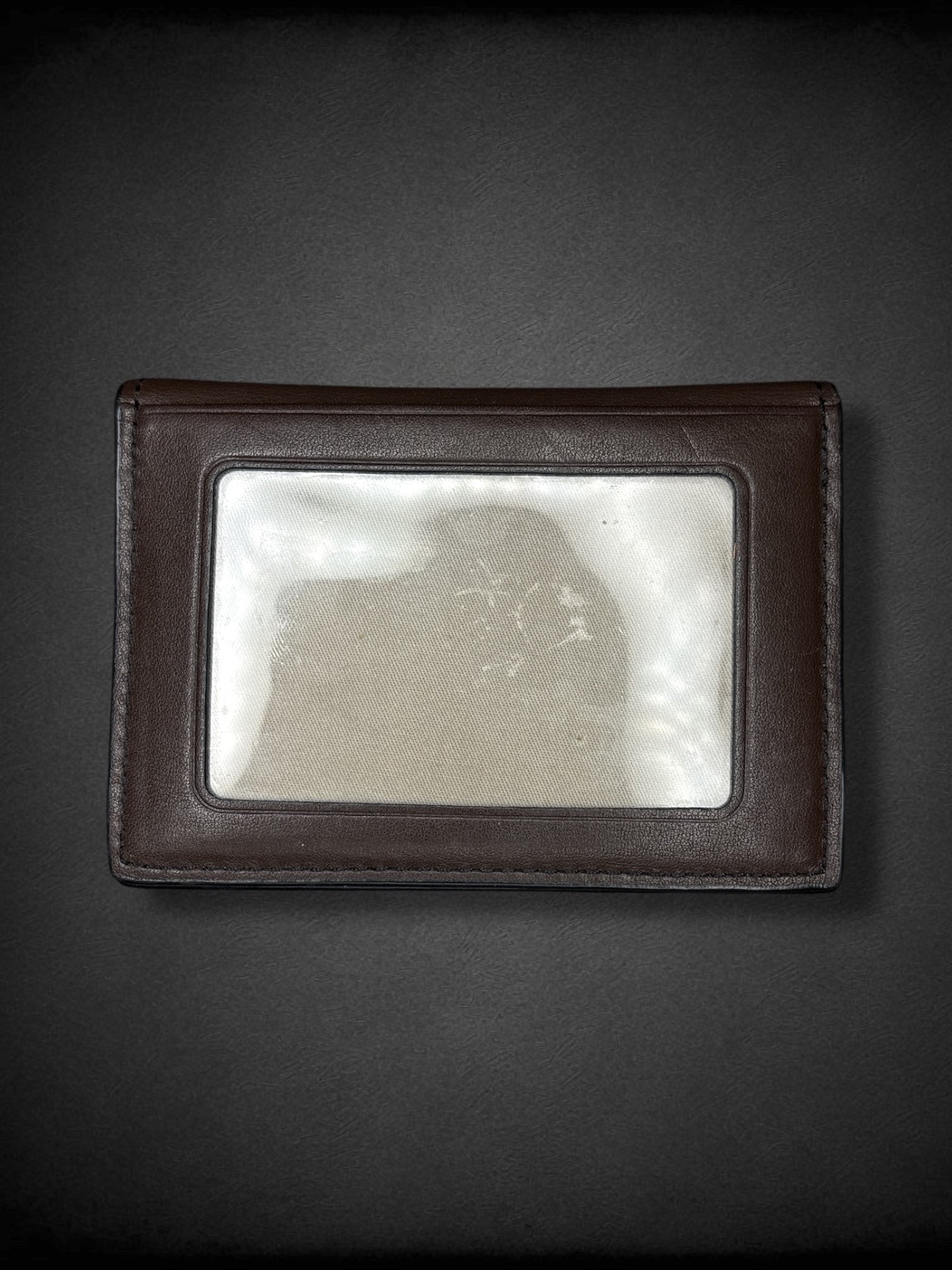 LACOSTE brown leather bi-fold card wallet with minor marks