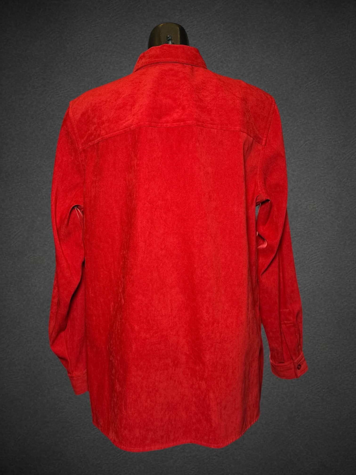 L EMMA JAMES SPORT  vintage red suede like textured button up