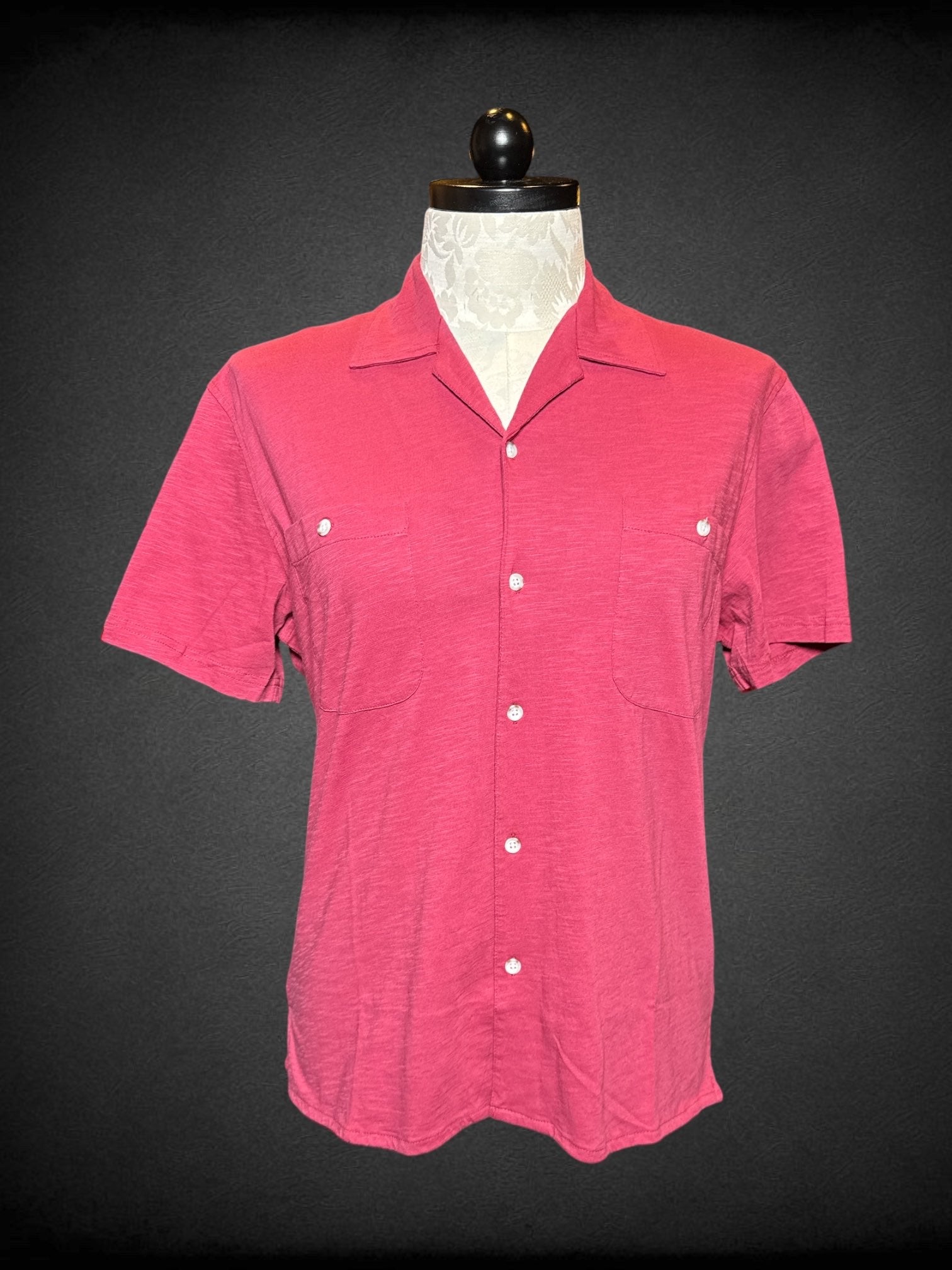 2X Bonobos red short sleeve button up with two front pockets