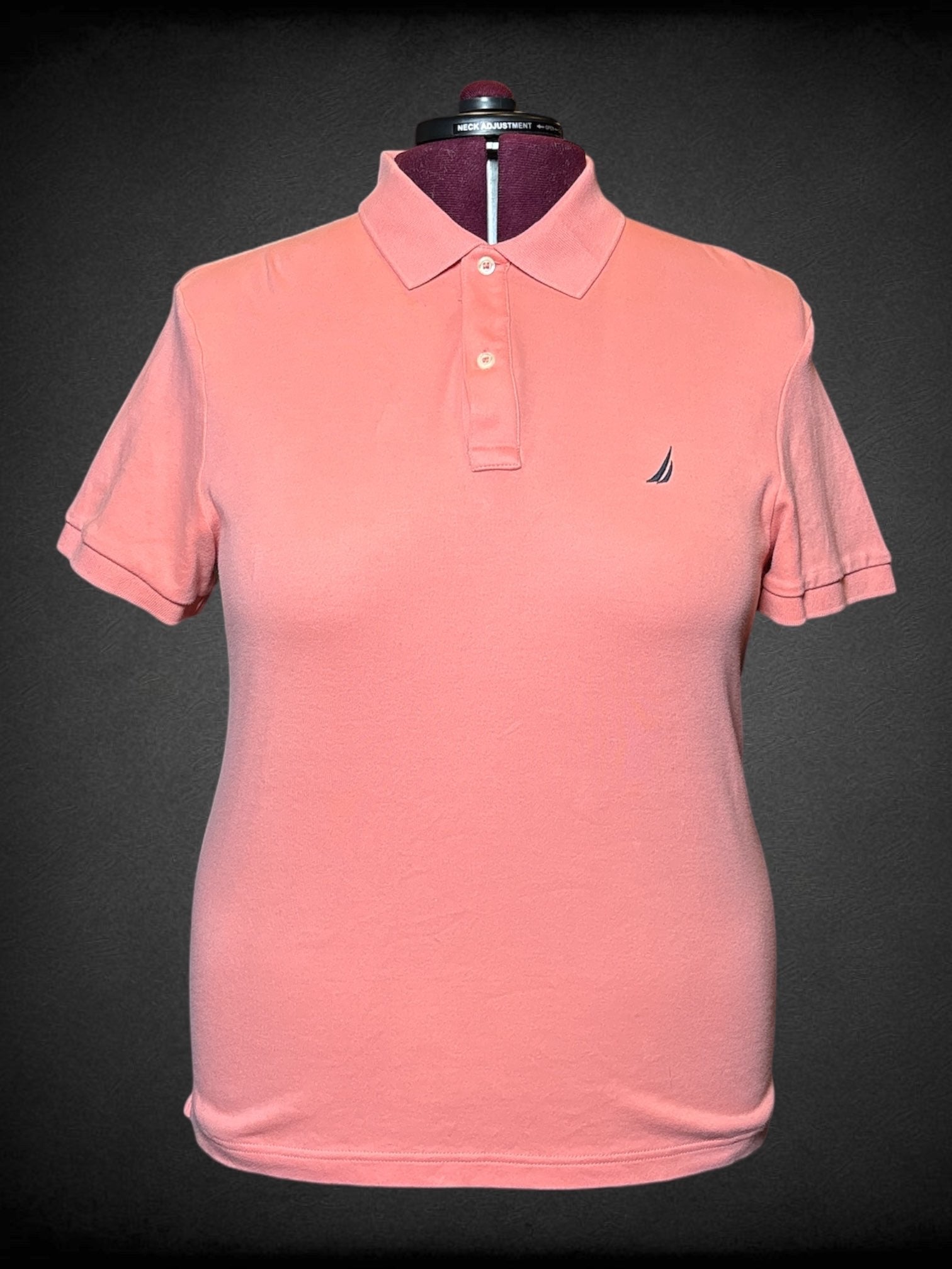 2X Nautica pink polo top with two buttons on top