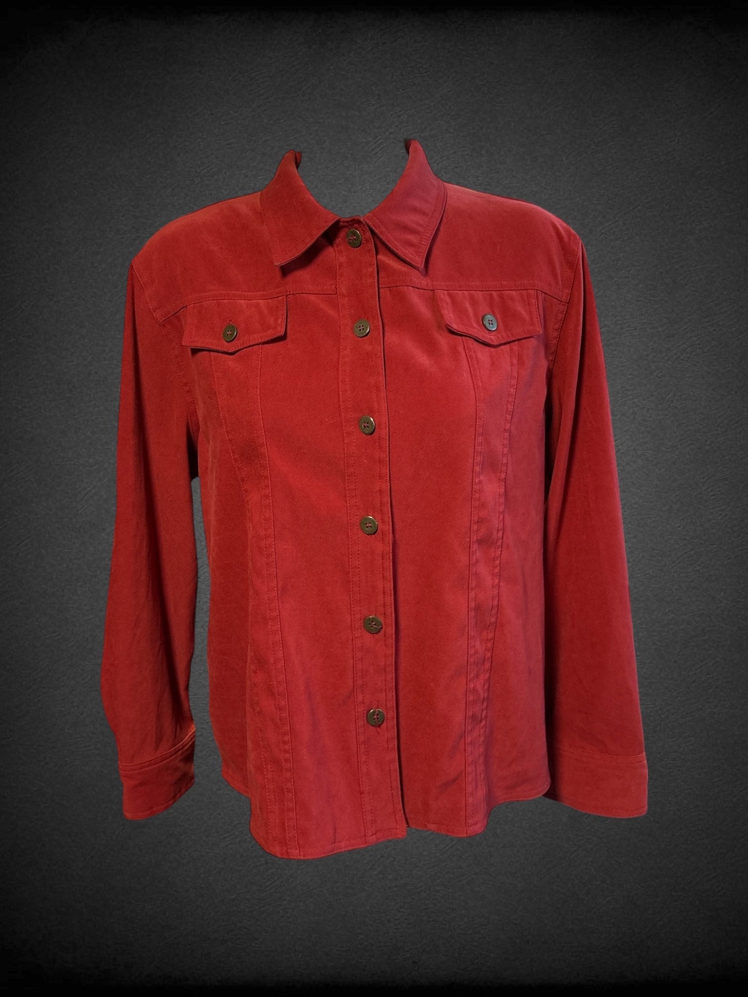 L Alfred Dunner red button up