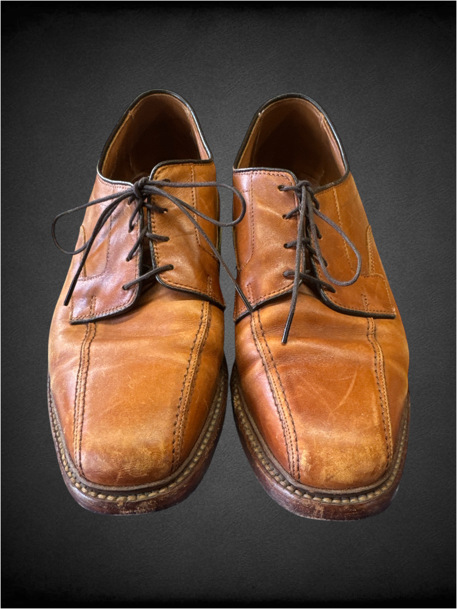 Size 8 Allen Edmonds light brown leather Hillcrest derby shoes