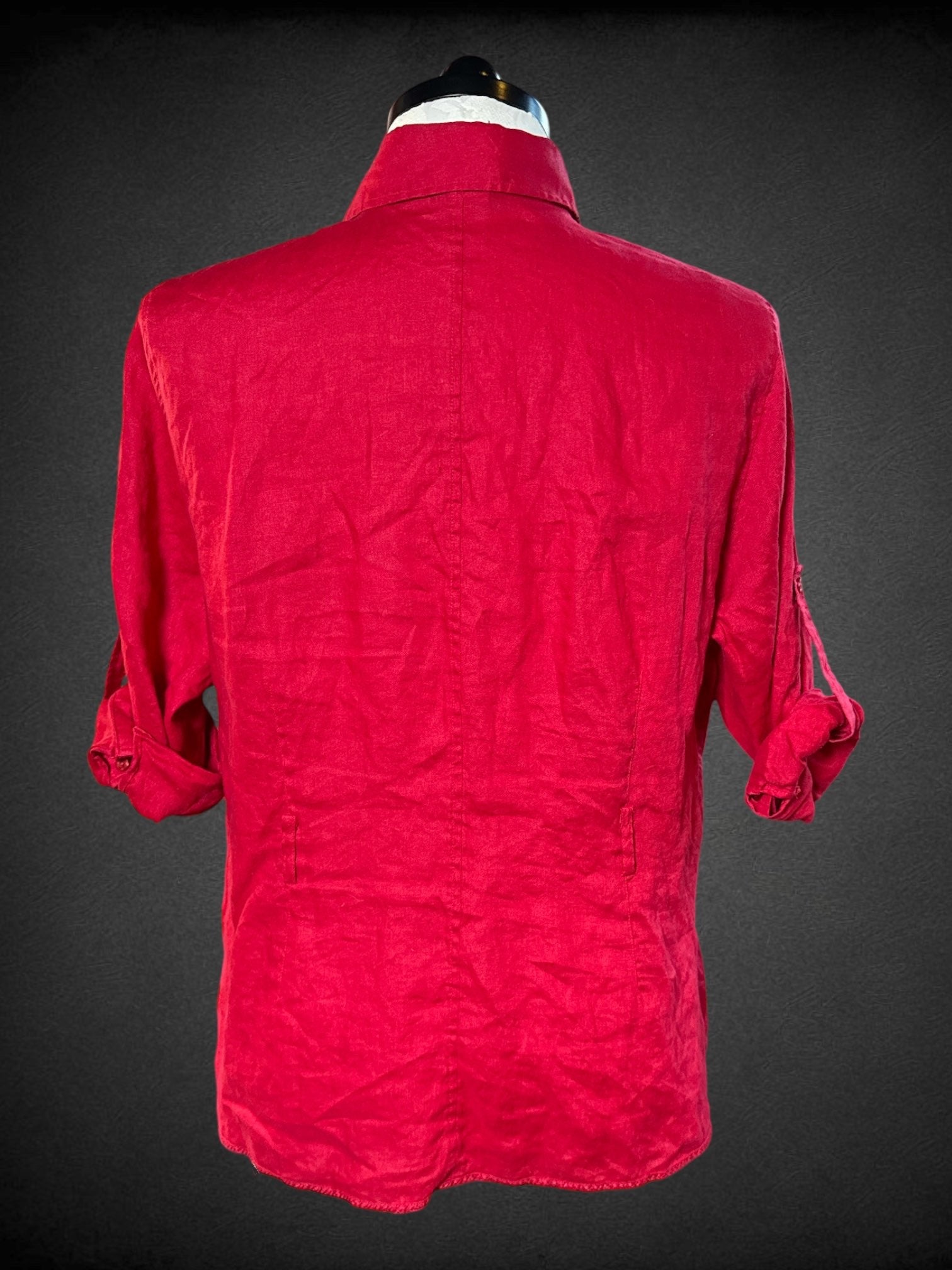 XL Nygard red button up with belt loops and two front pockets