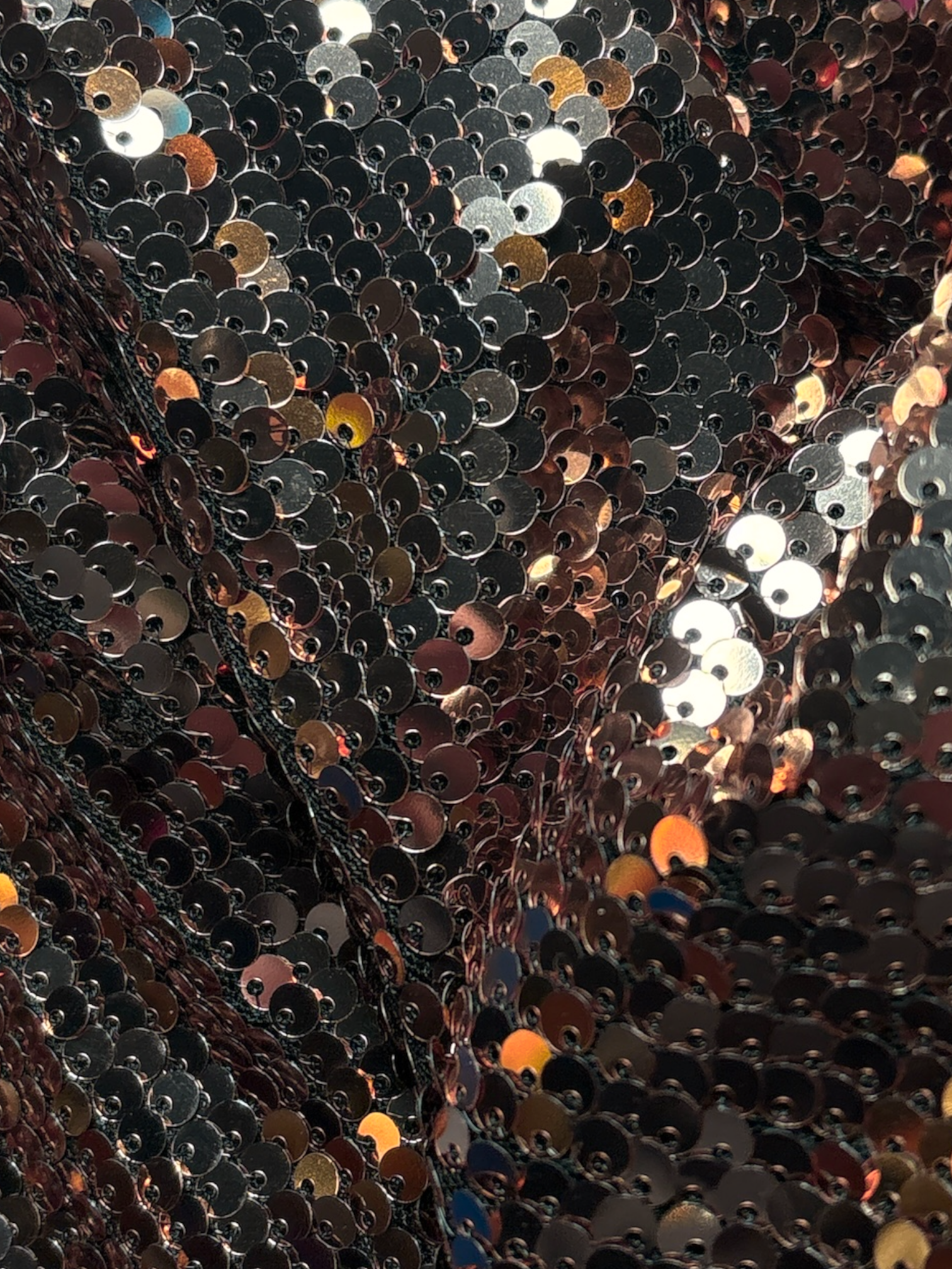 M Allegra K rose gold and bronze full sequin dress with adjustable straps and fully lined