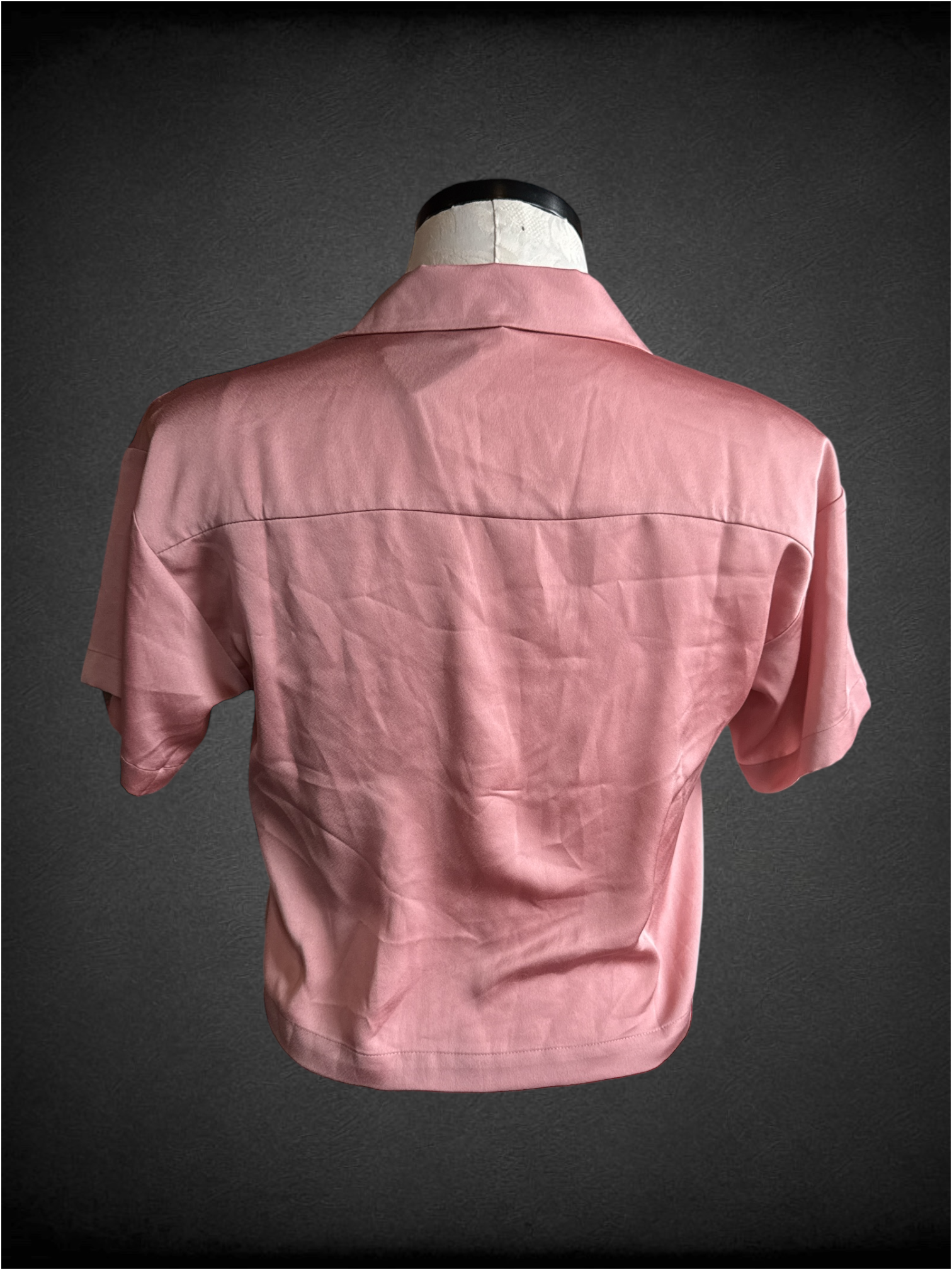 M Pleione dusty pink cropped button down