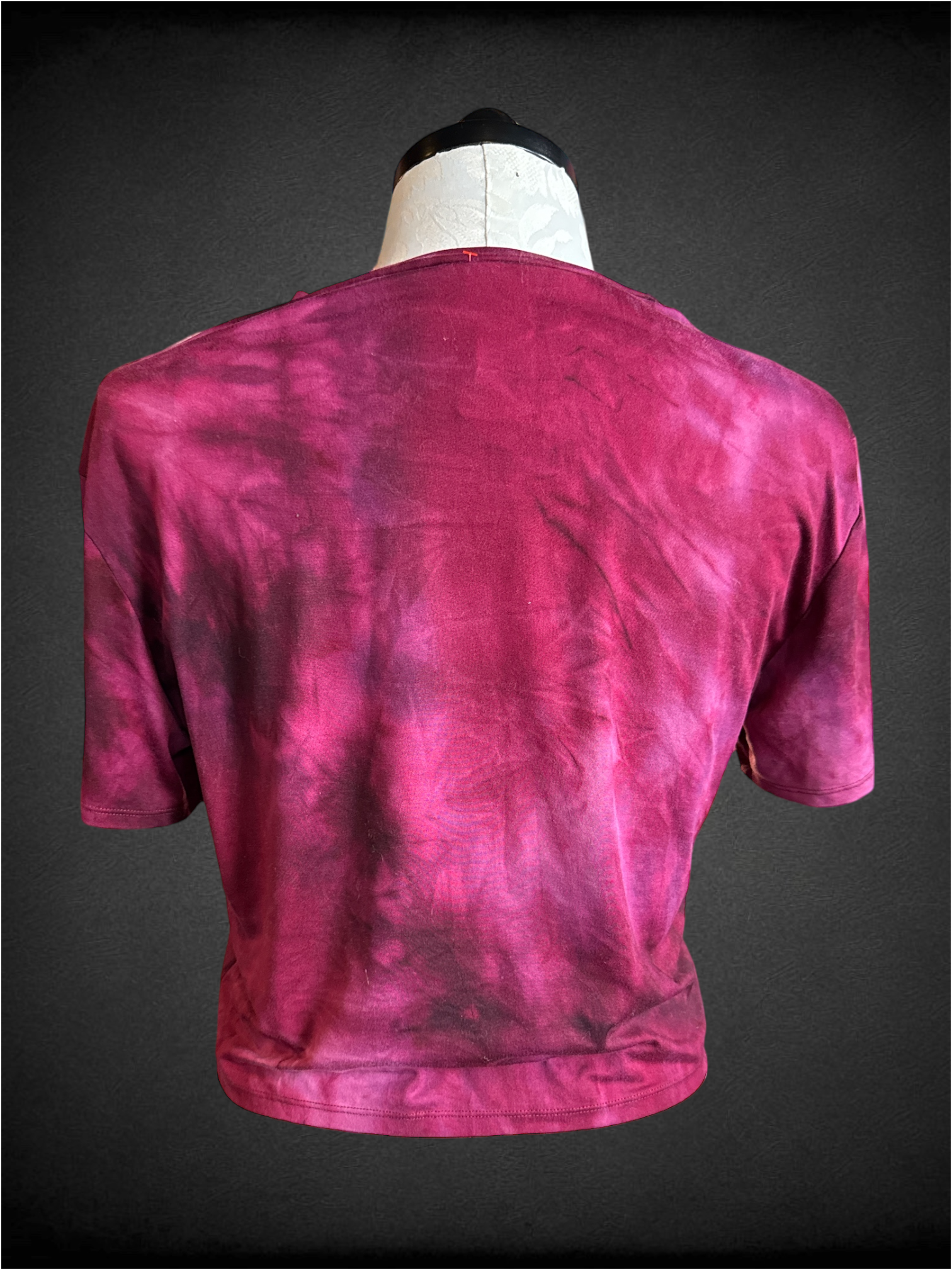 2X Pink and red tie dye crop top