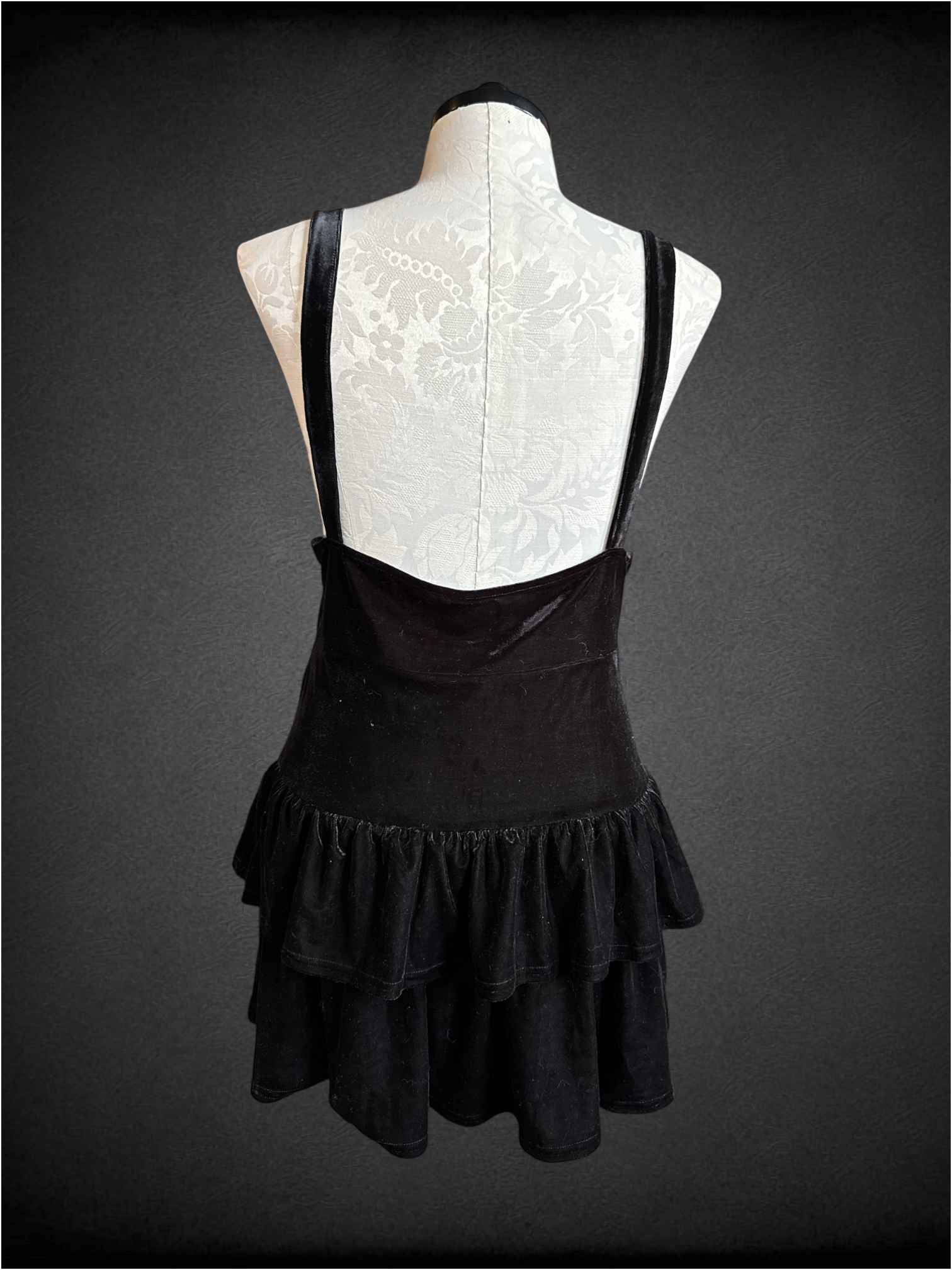 2X Killstar black velvet underbust skirt with straps