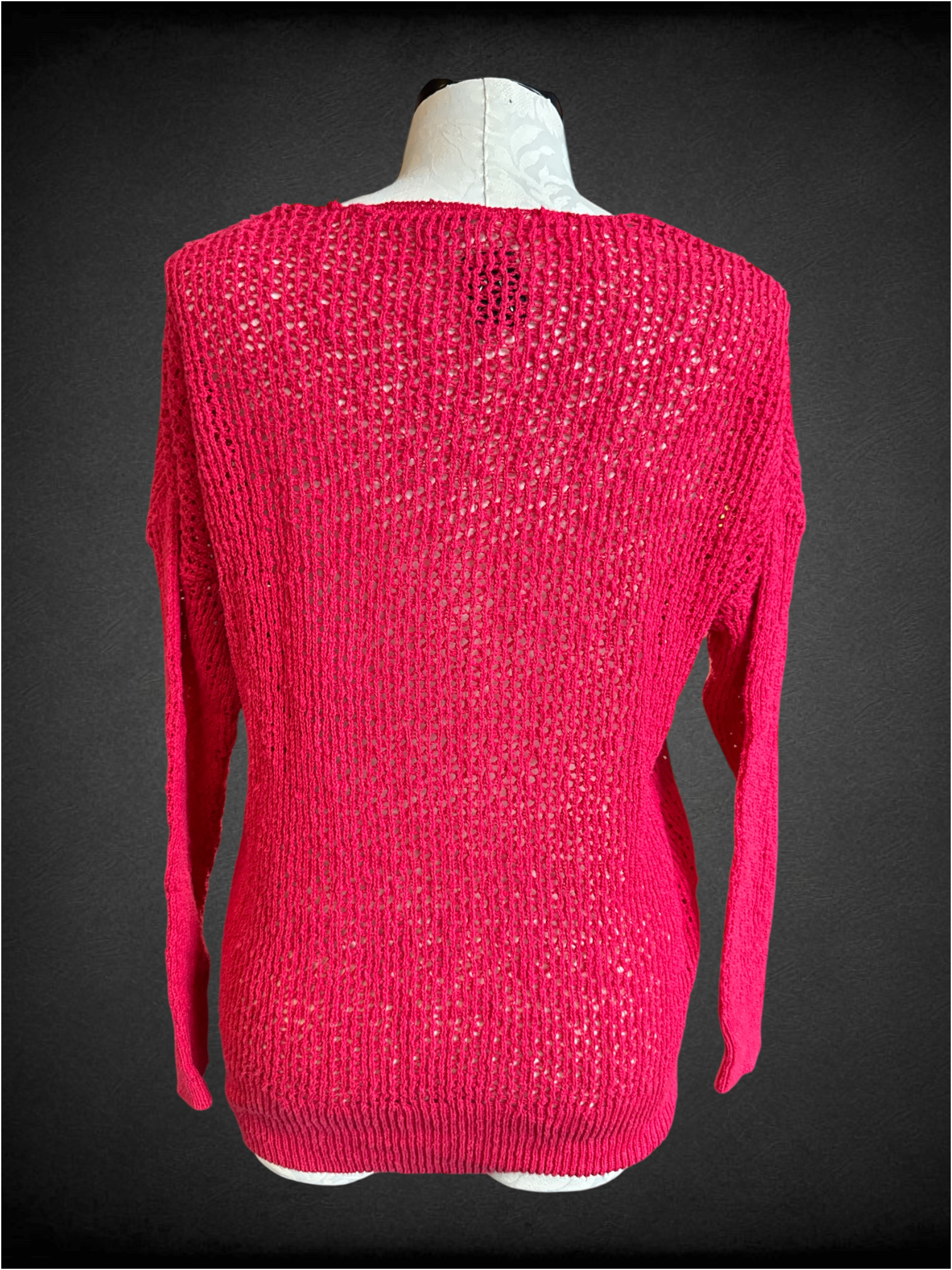 1X red loose knit sweater