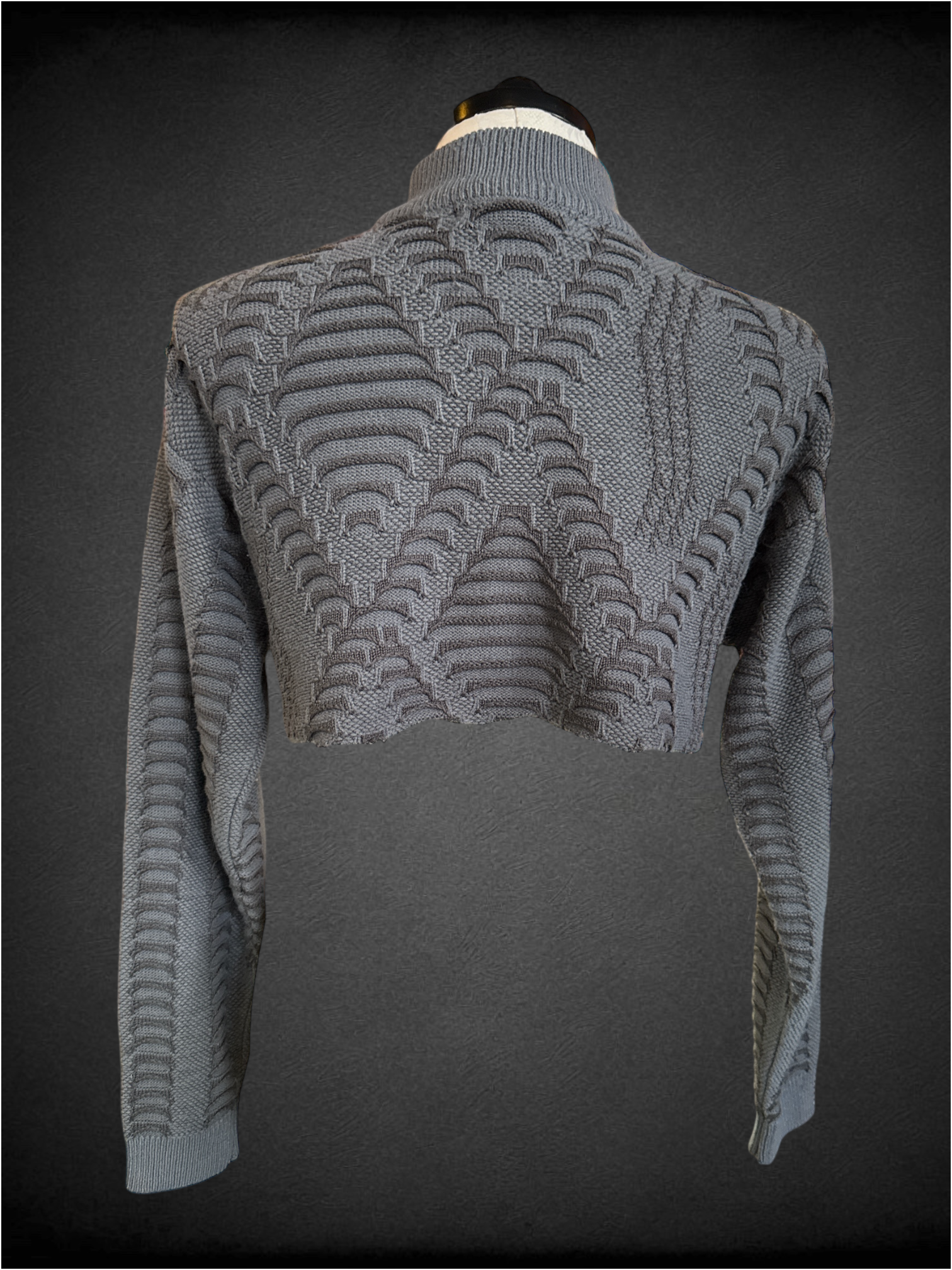 2X Syllables System greyscale cropped sweater