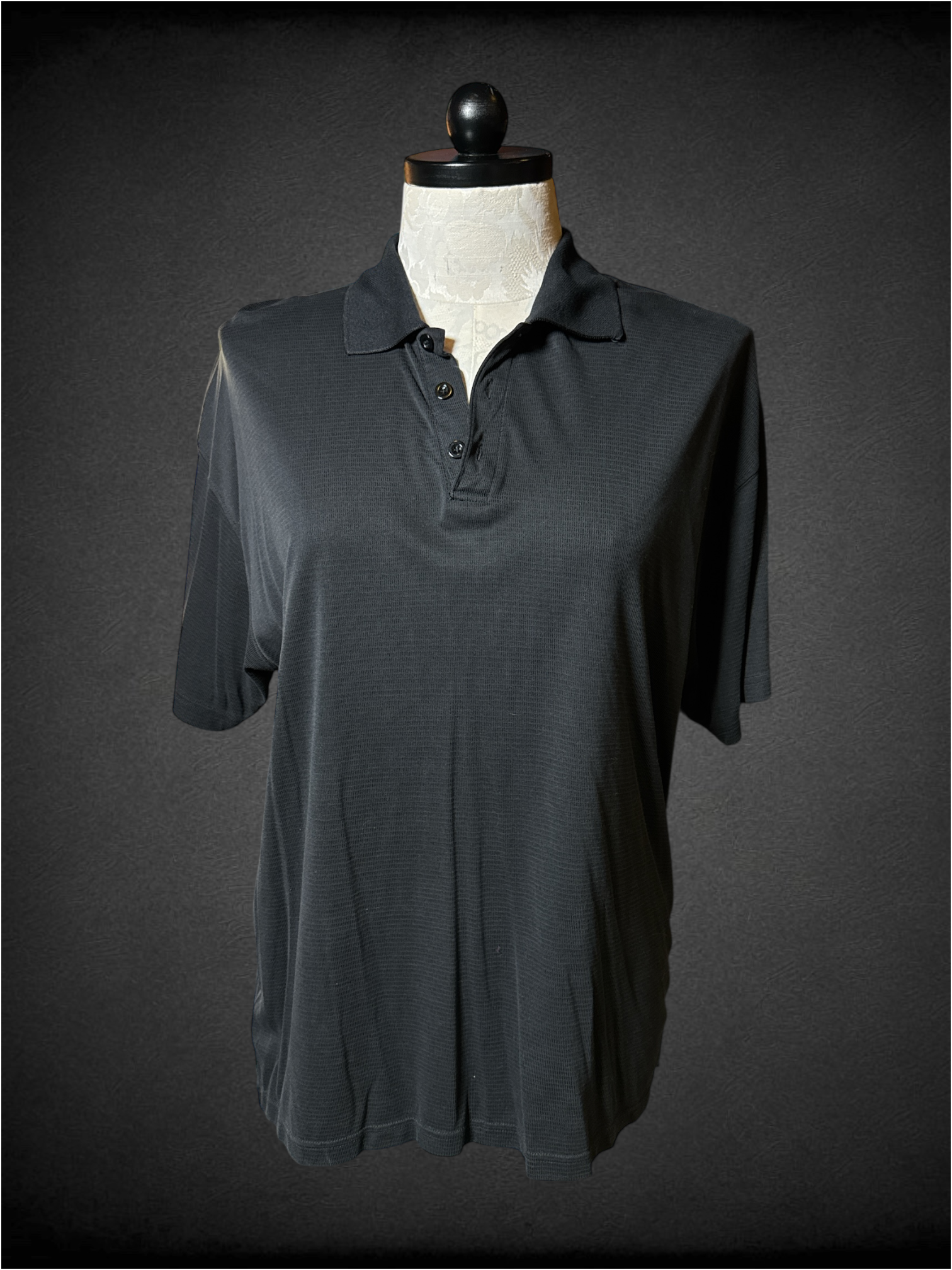 2X vintage Bruno sueded black polo shirt