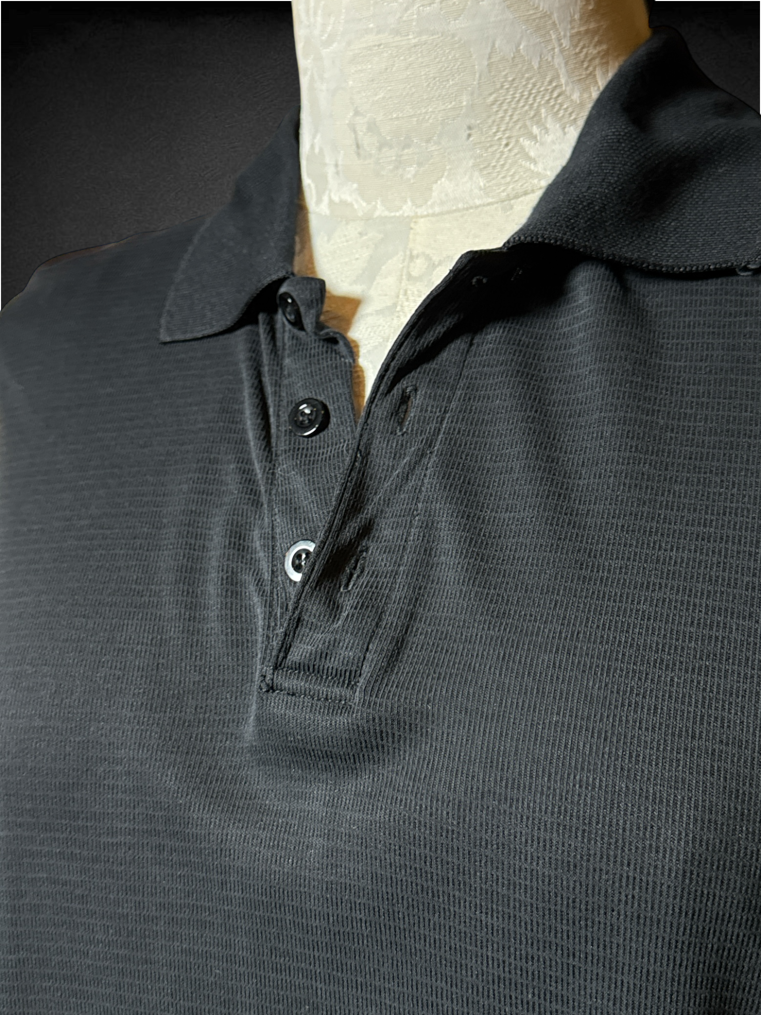 2X vintage Bruno sueded black polo shirt