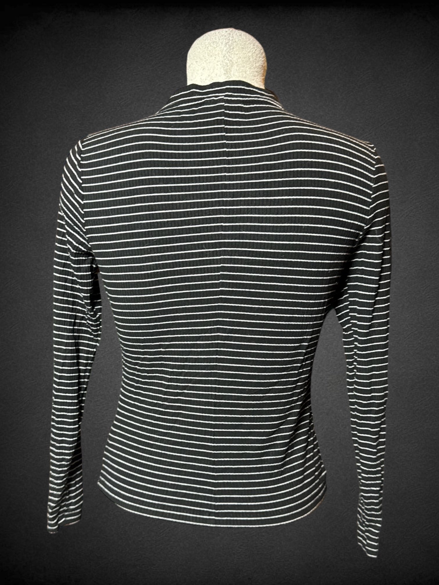 S Who What Where black and white striped cardigan