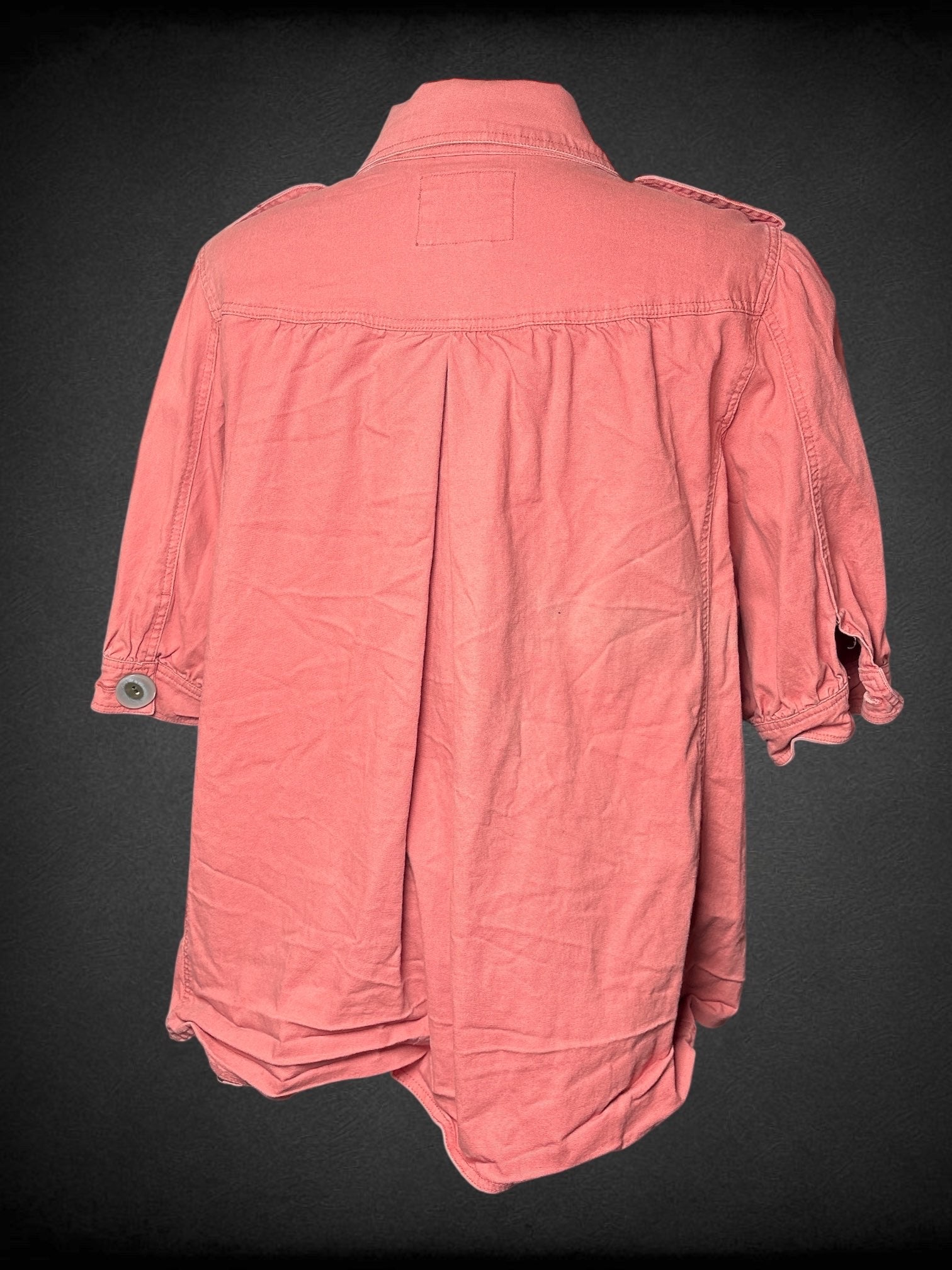 3X AMI vintage collared salmon 3/4 puff sleeve coat with large buttons