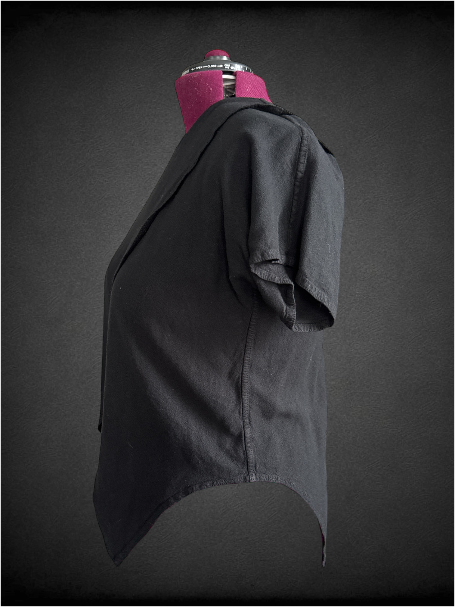 2X Vintage Nomad black asymmetrical layered top