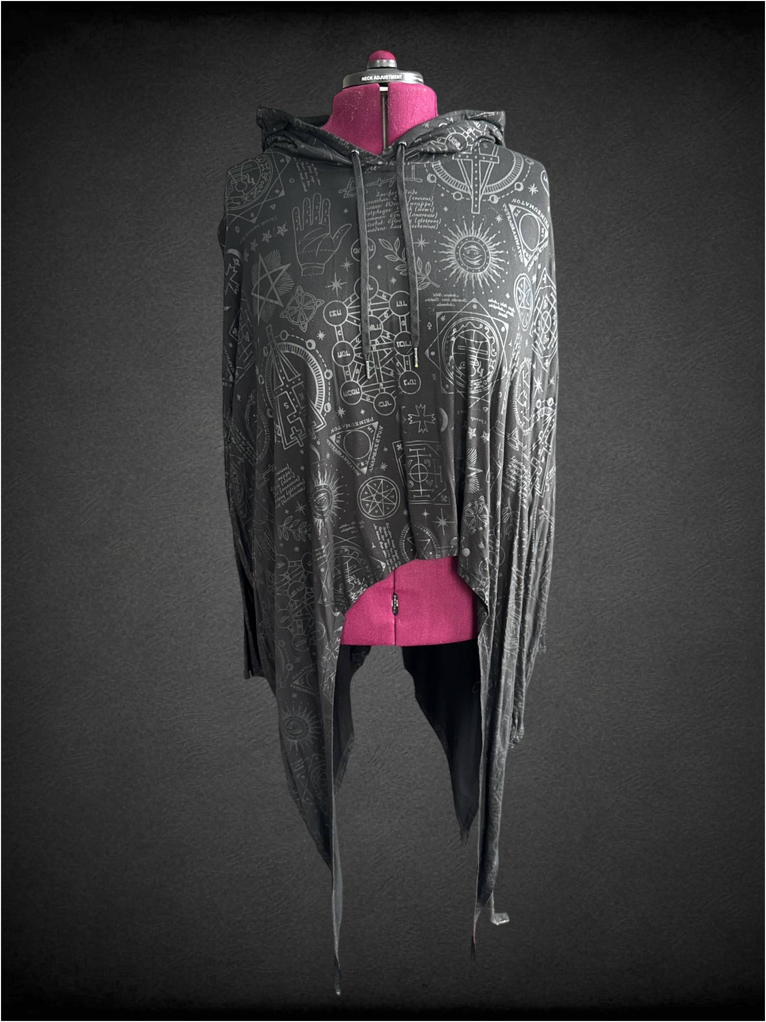 3X Killstar Over the Moon hooded asymmetrical top