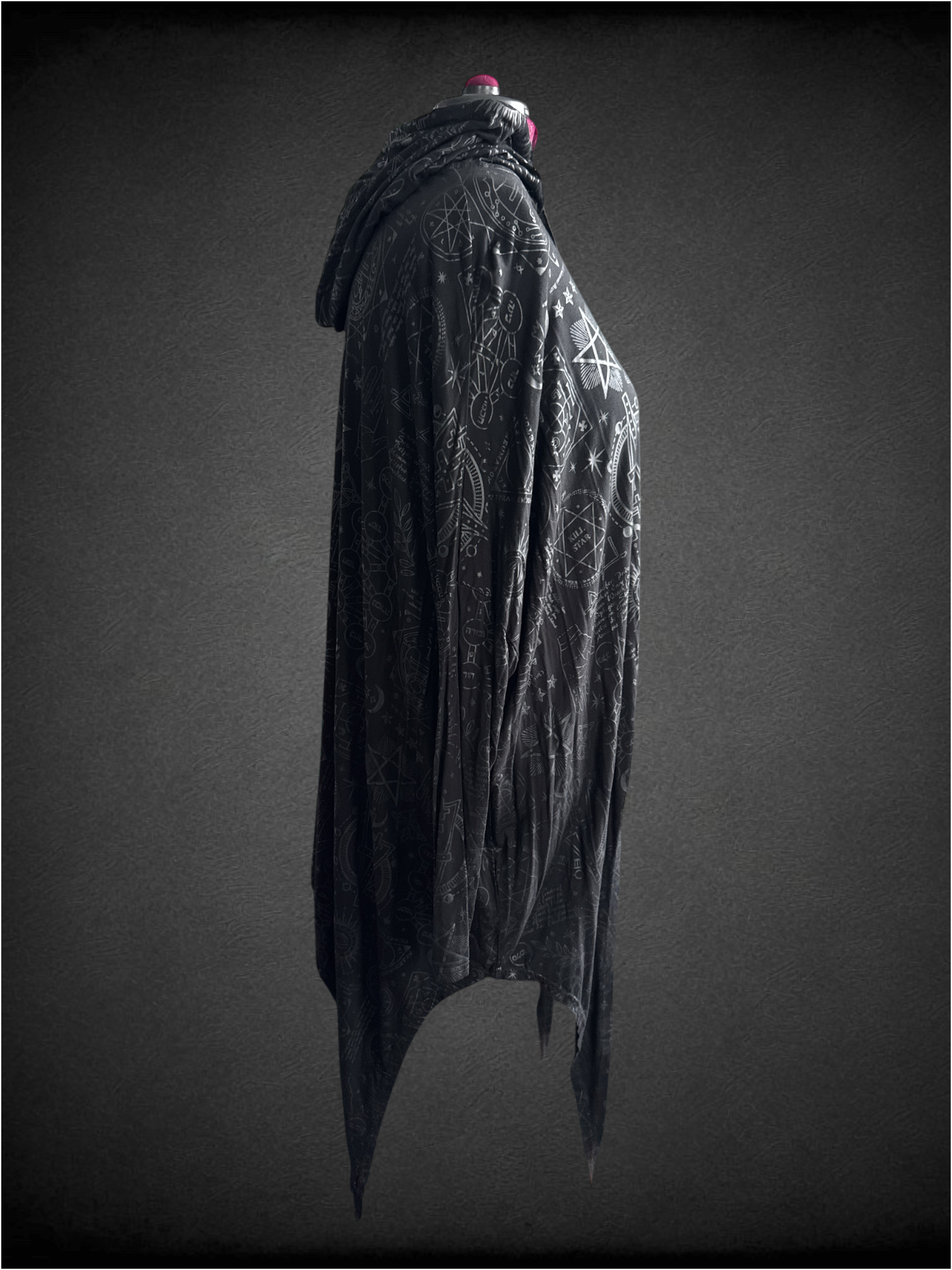 3X Killstar Over the Moon hooded asymmetrical top