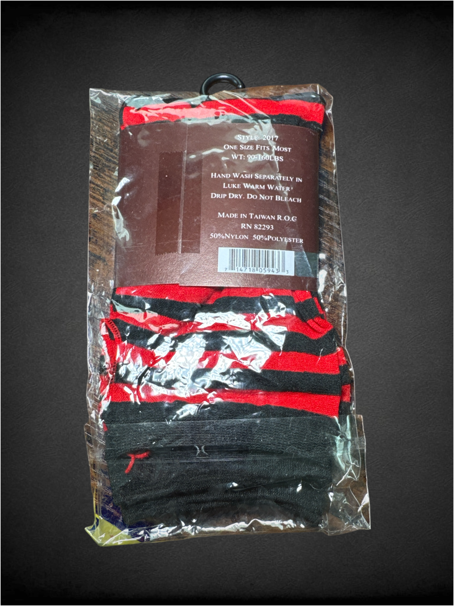 NWT Leg Avenue red and black striped arm warmer