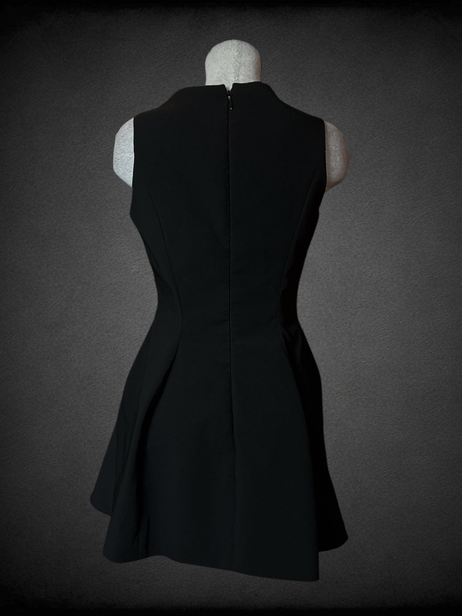 S AQAQ black sleeves dress with high-low peplum layer