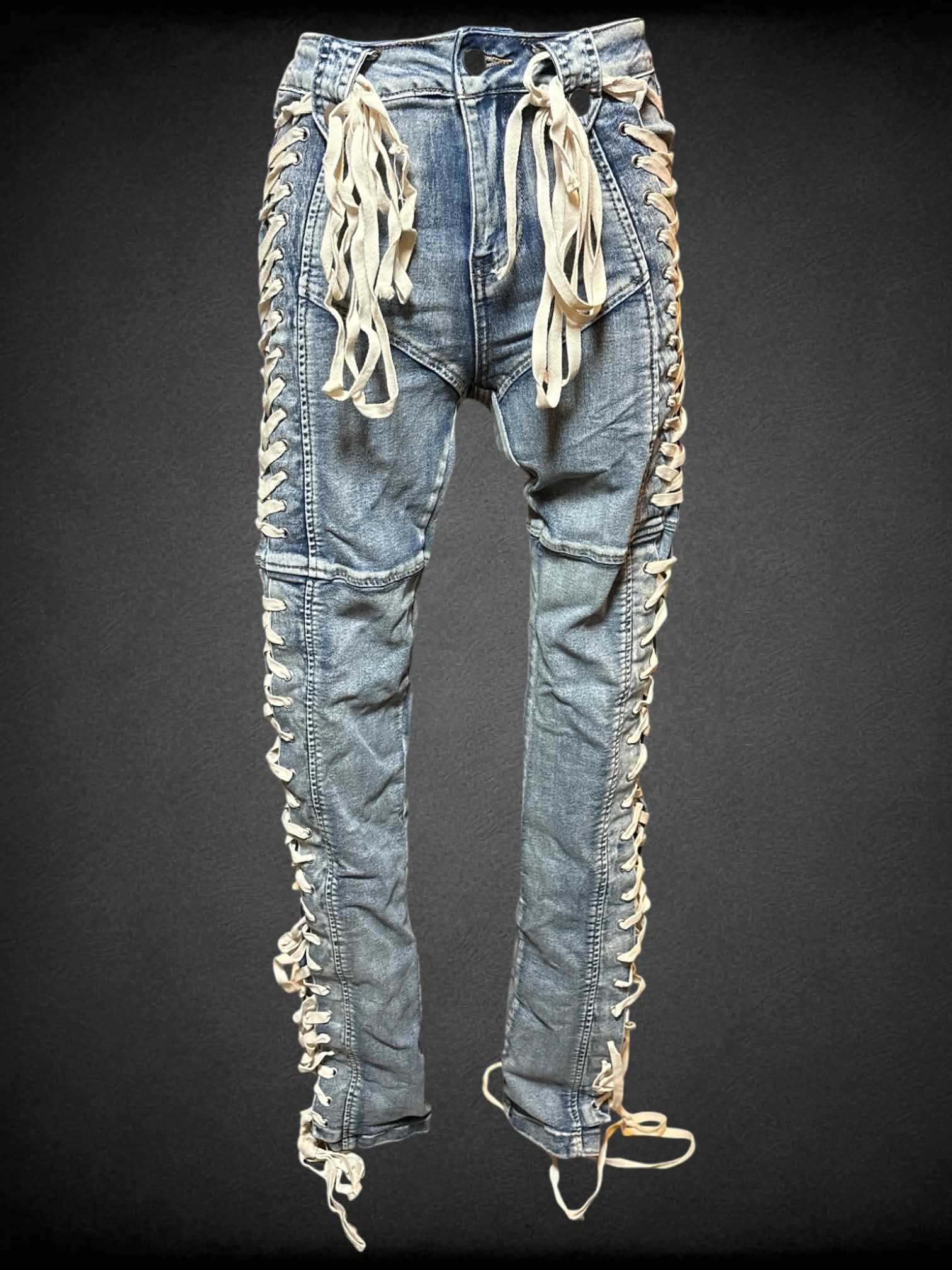 S Fashion Nova jeans with white lacing on sides