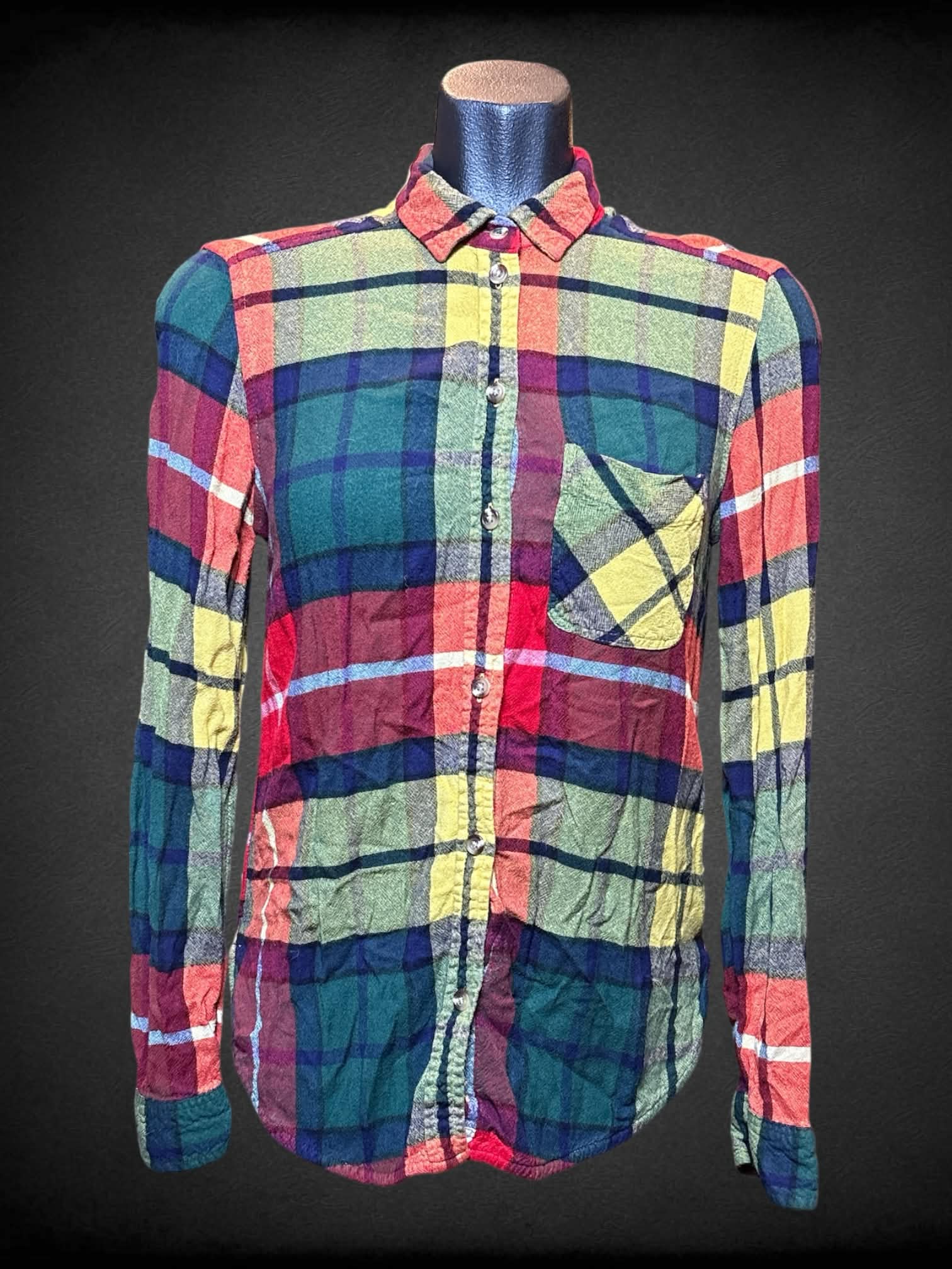 S American Eagle Outfitters multicolor button up with one chest pocket