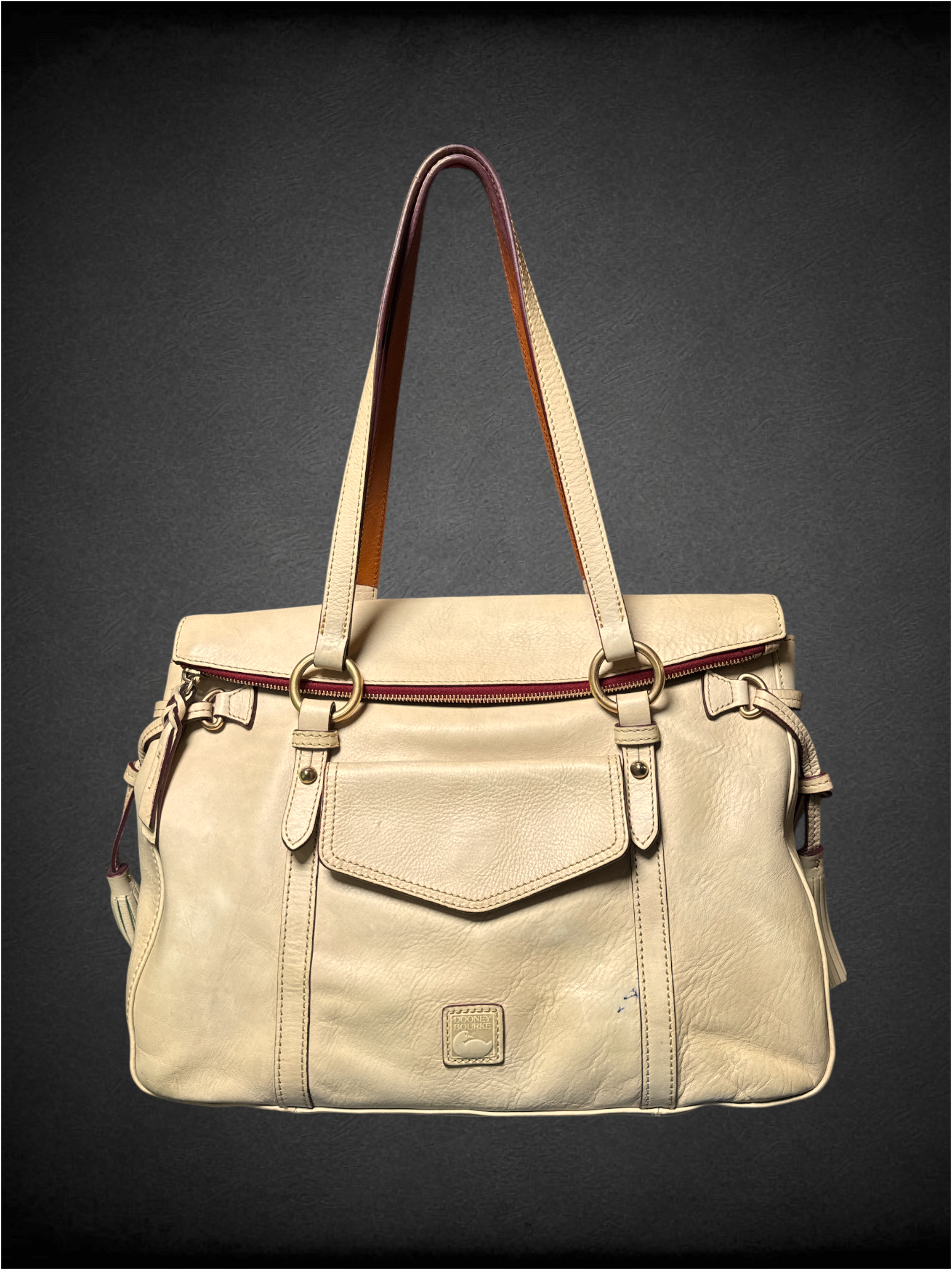 Dooney & Bourke Florentine Smith Bag in Cream Leather