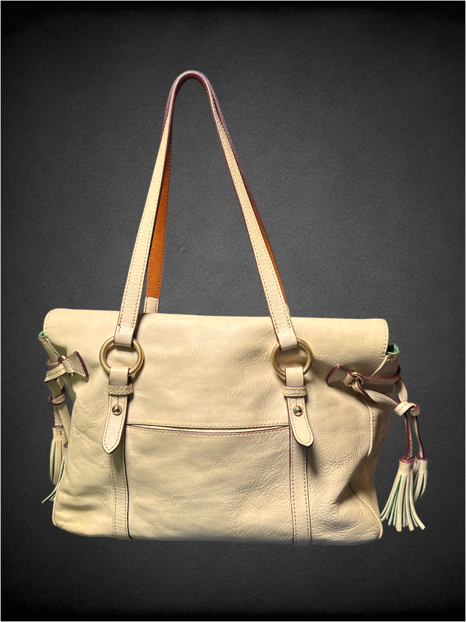 Dooney & Bourke Florentine Smith Bag in Cream Leather