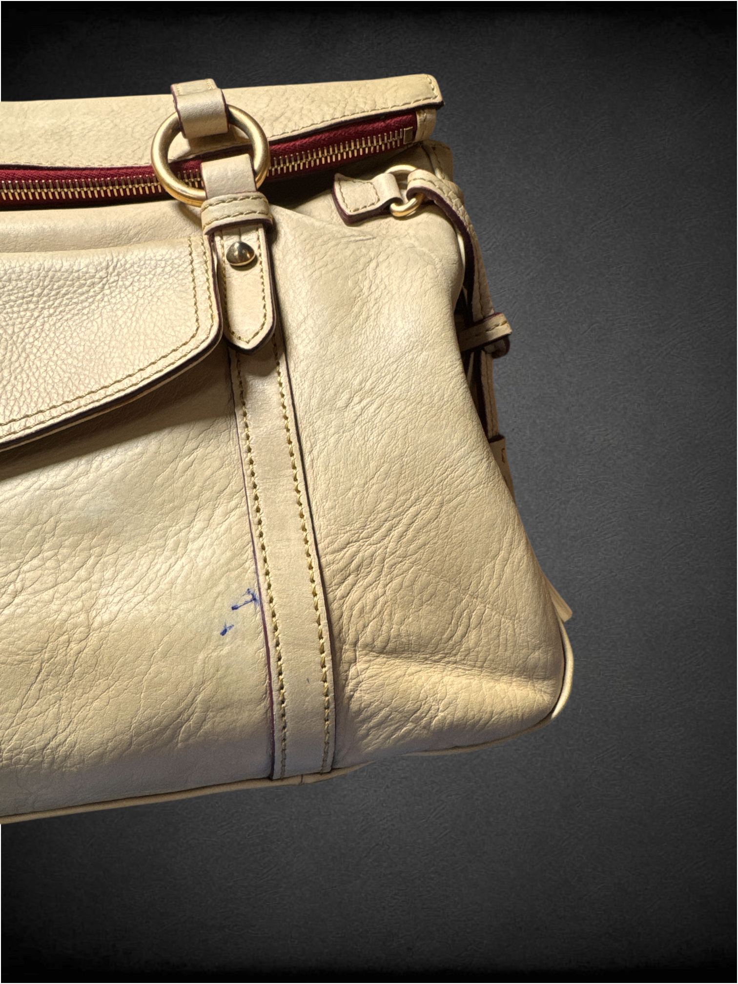 Dooney & Bourke Florentine Smith Bag in Cream Leather
