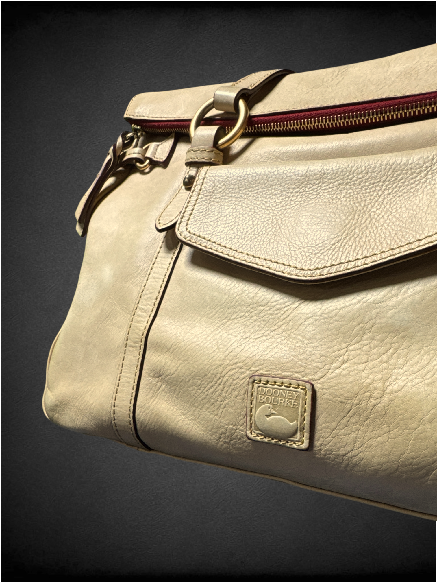 Dooney & Bourke Florentine Smith Bag in Cream Leather