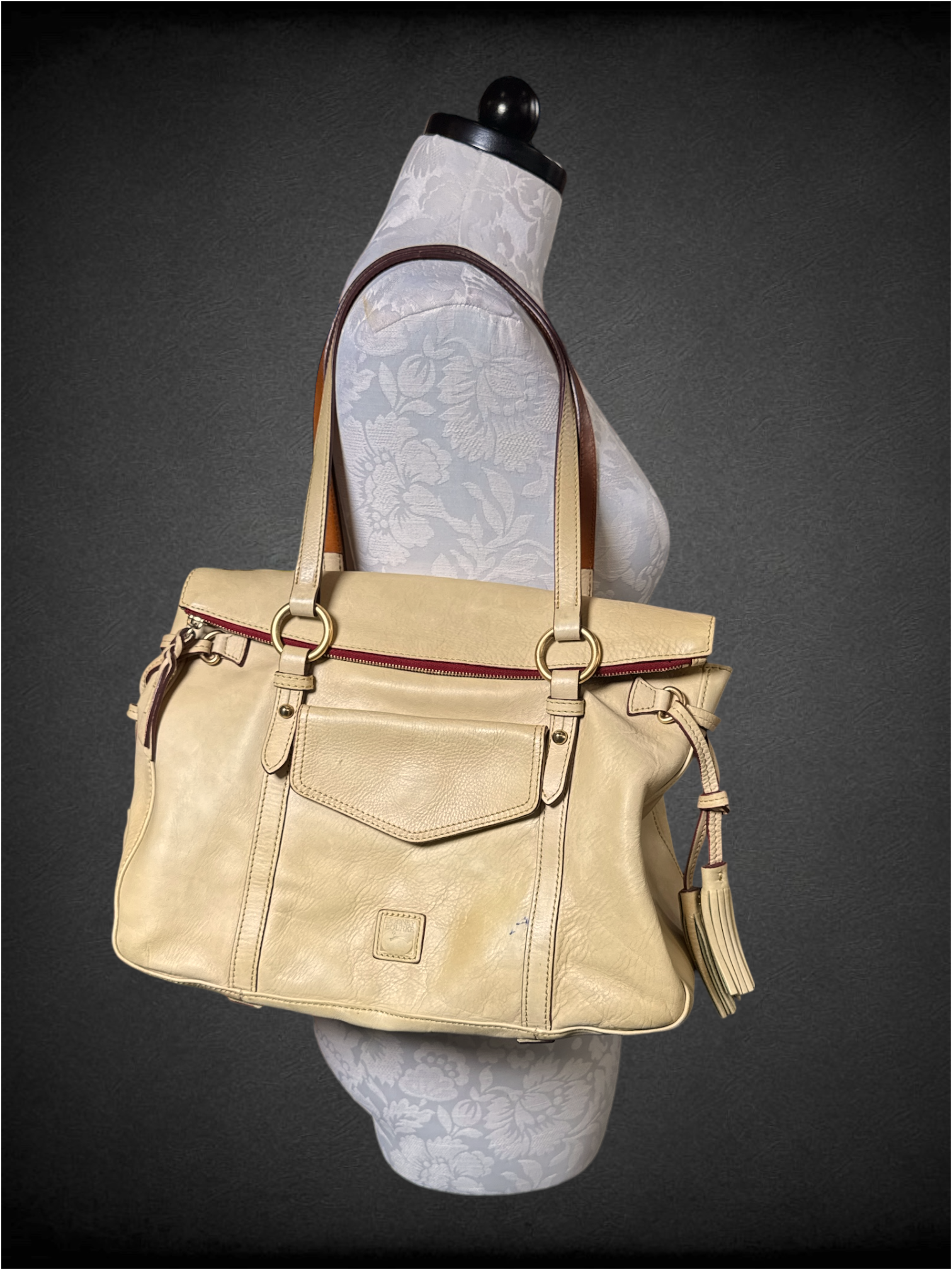 Dooney & Bourke Florentine Smith Bag in Cream Leather