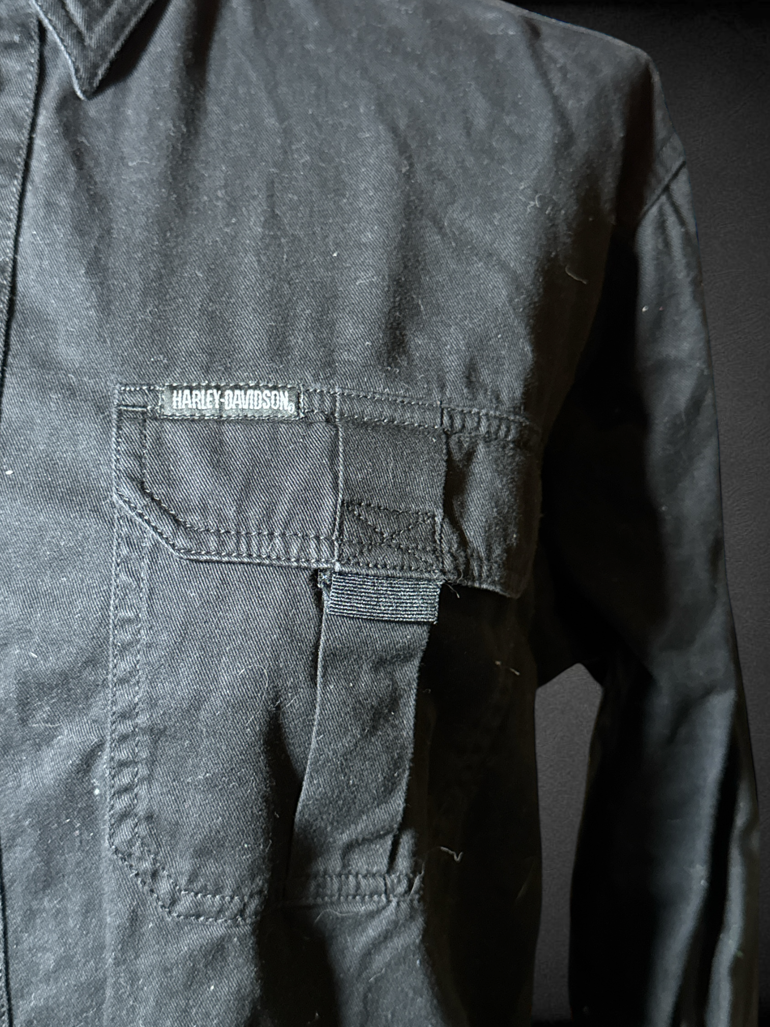 XL Harley Davidson black button down with graphic back
