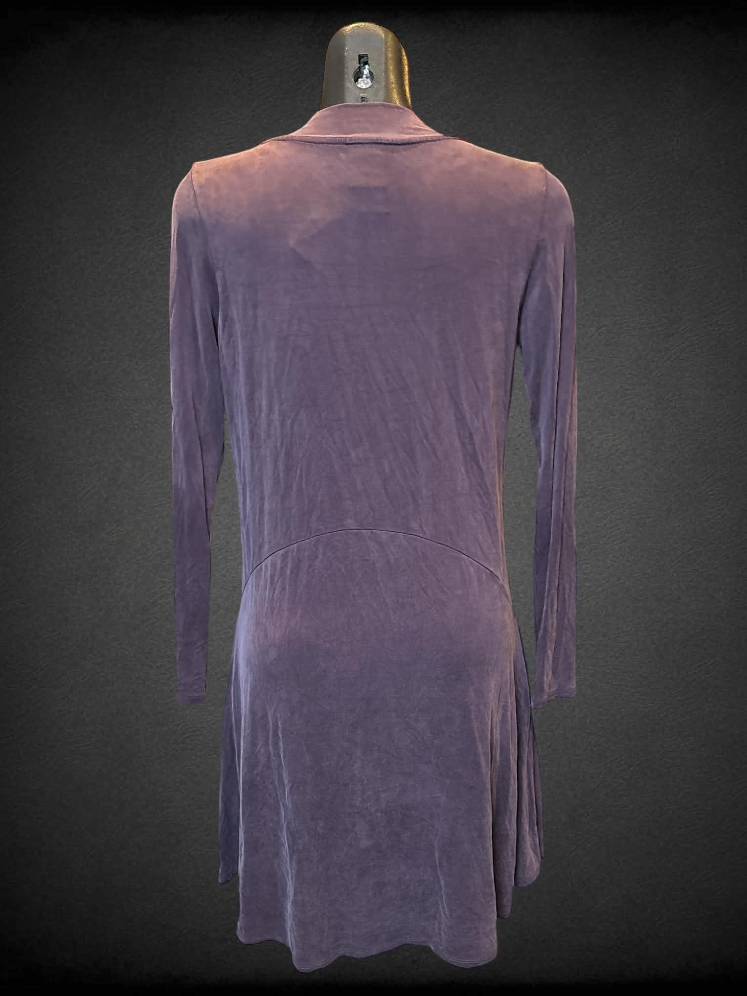 S Dolan Left Coast Collection soft purple long sleeve dress with v neck and pockets