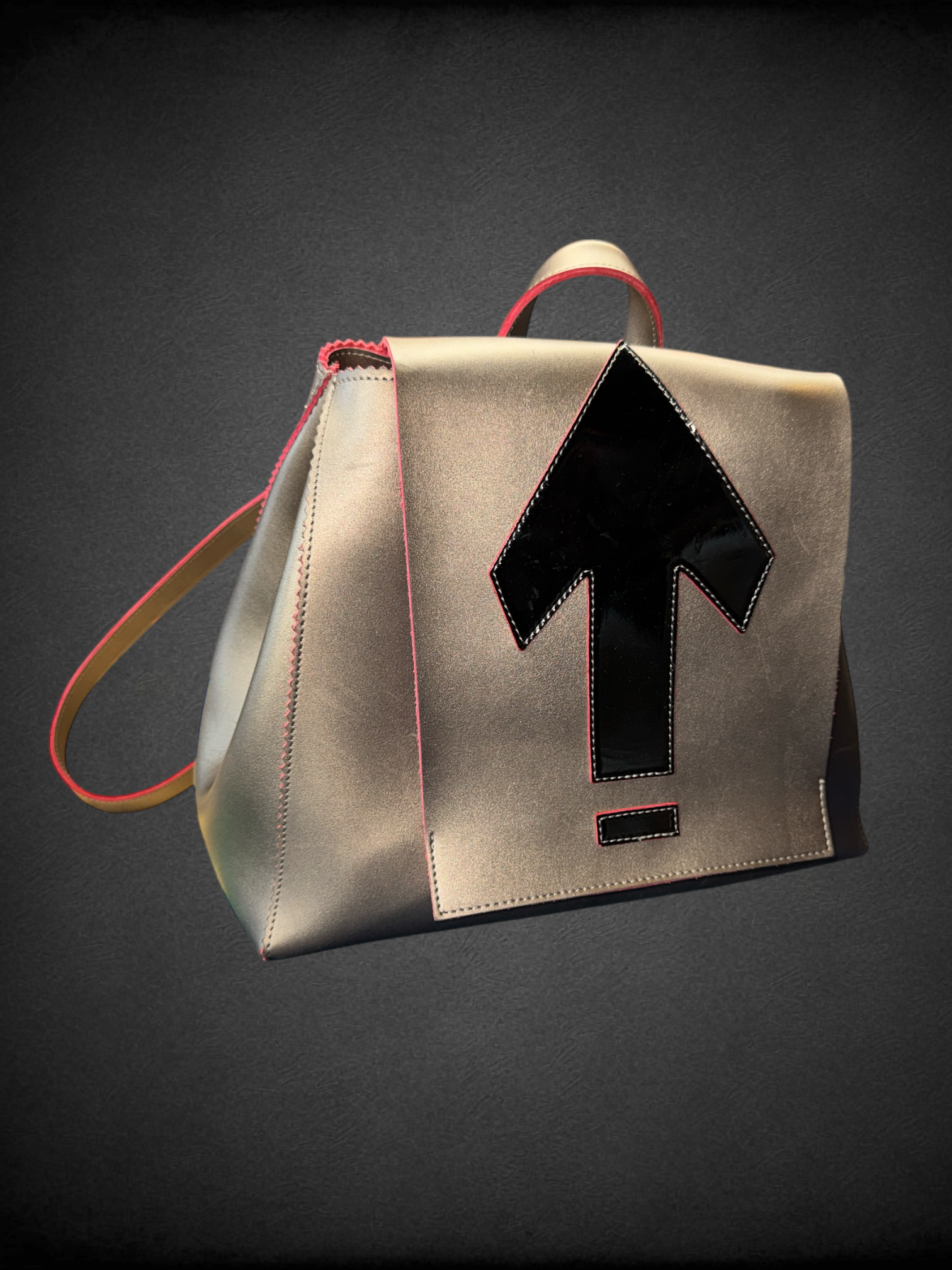 Provocatore architectural genuine leather statement backpack