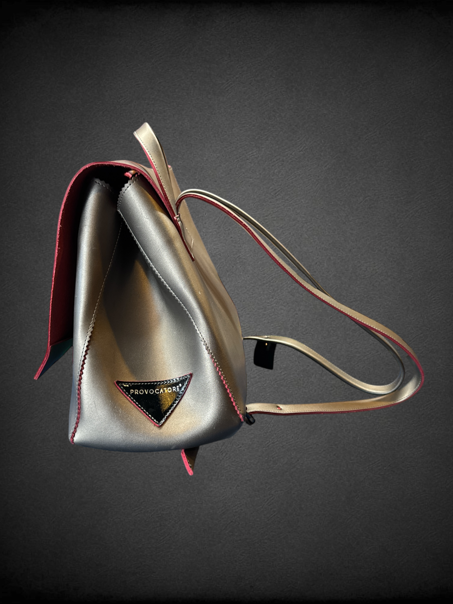 Provocatore architectural genuine leather statement backpack