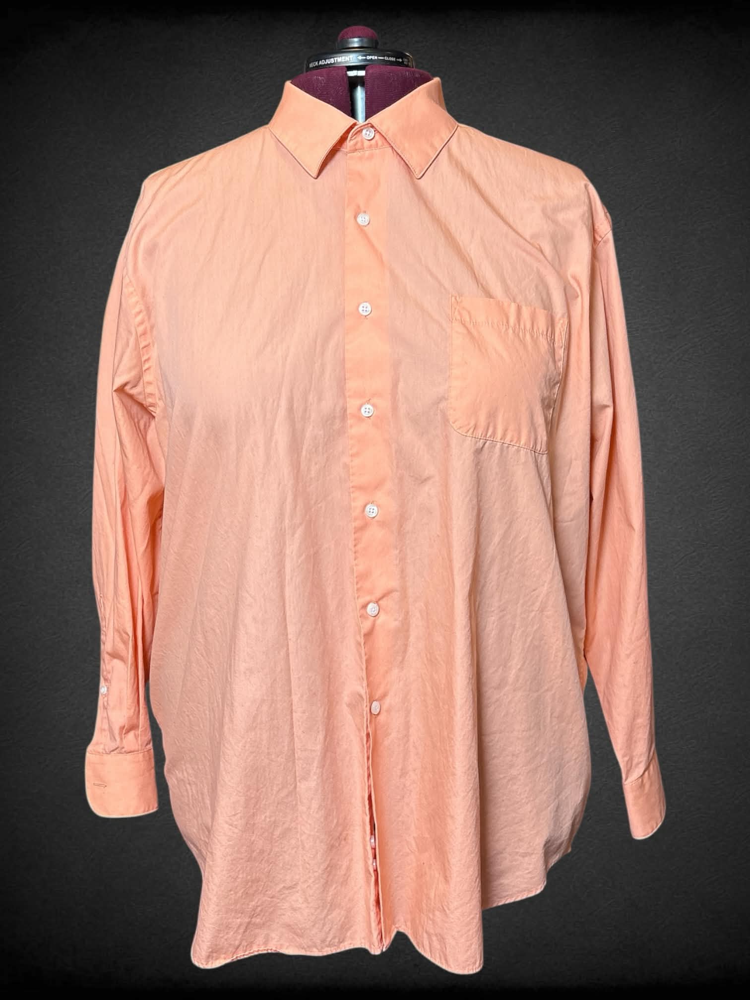 3X Bill Robinson pink long sleeve button up with one chest pocket
