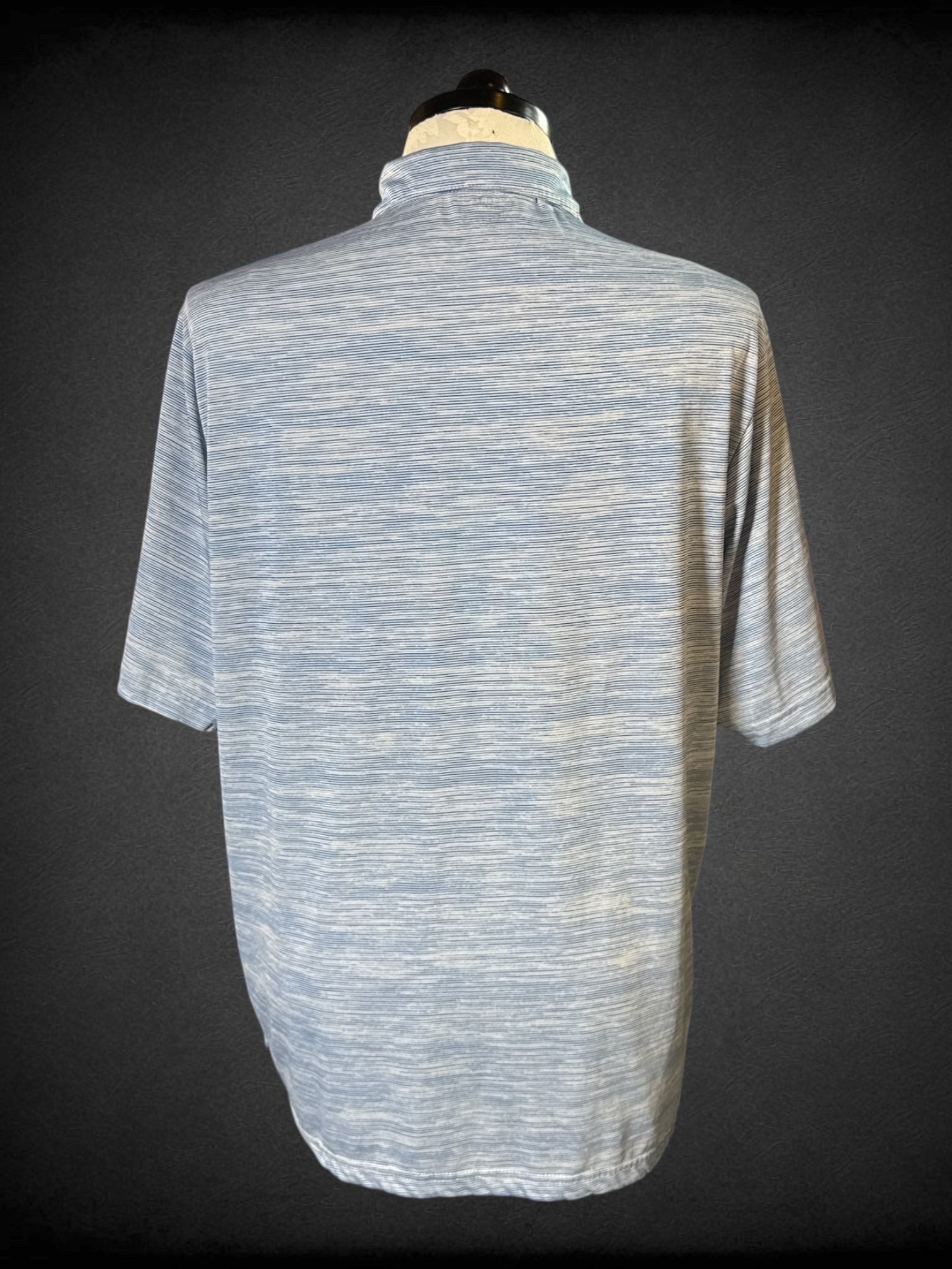1X Architect Golf blue and white striped polo top