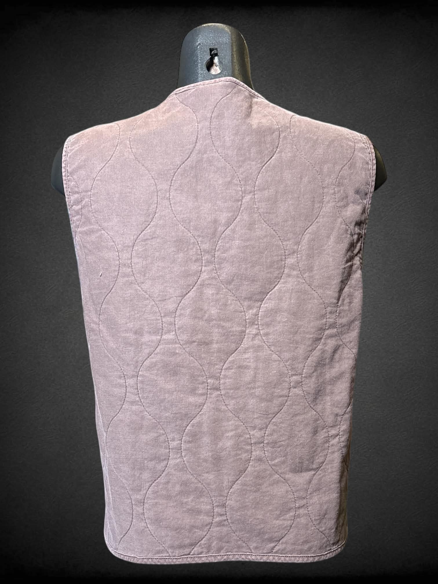 M Brown quilted button up vest