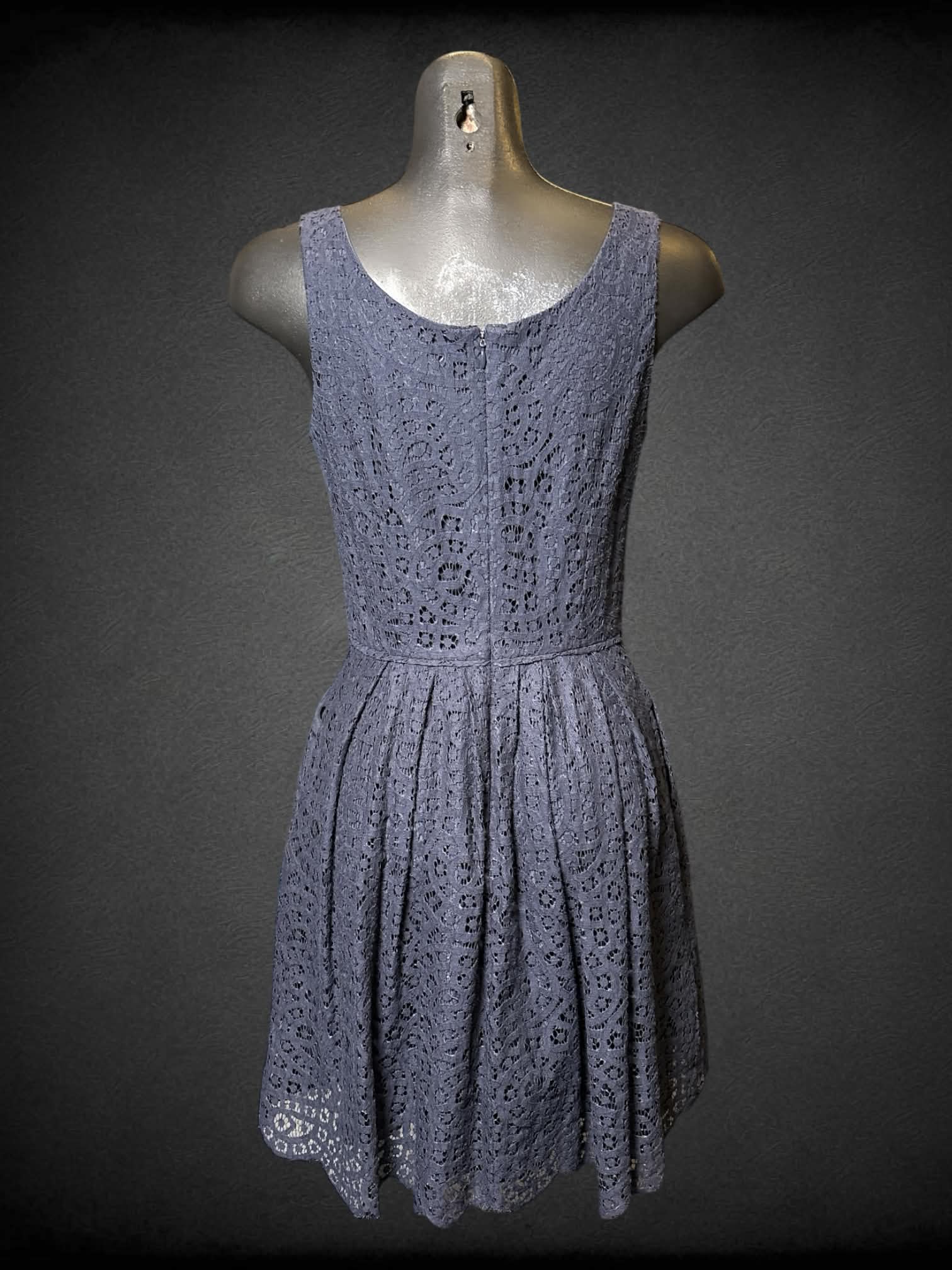 S J.Crew black lacey sleeveless dress with zipper on back
