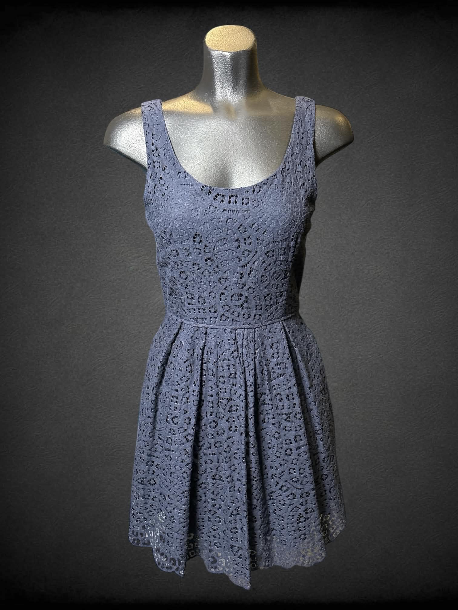 S J.Crew black lacey sleeveless dress with zipper on back