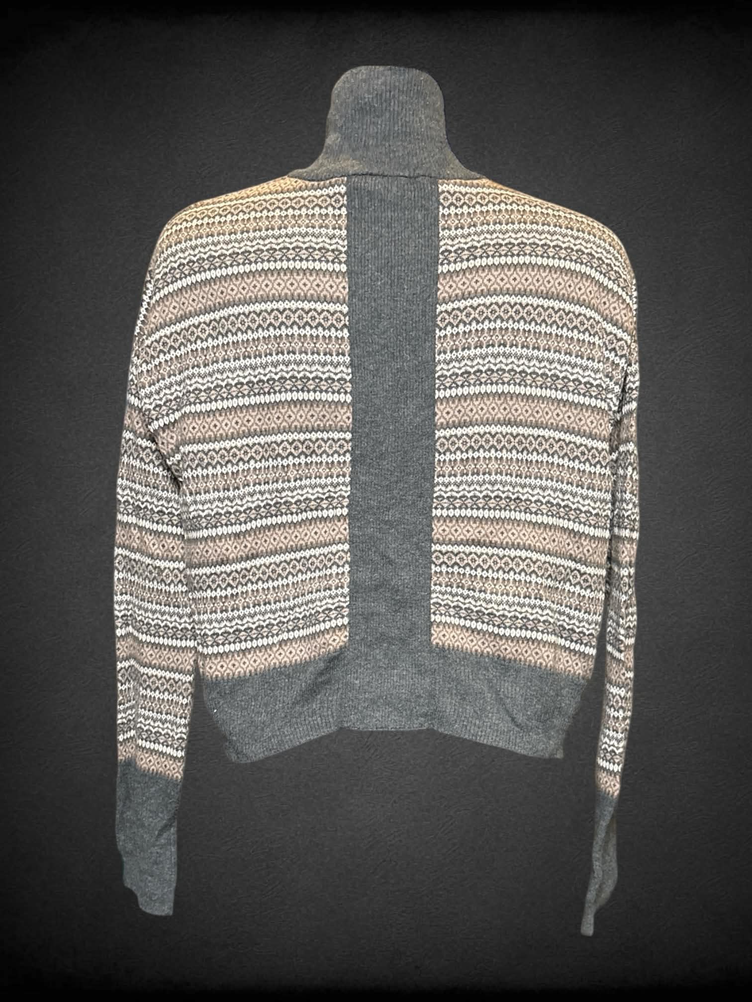 M Kenzie brown knit long sleeve cropped cardigan with button up collar