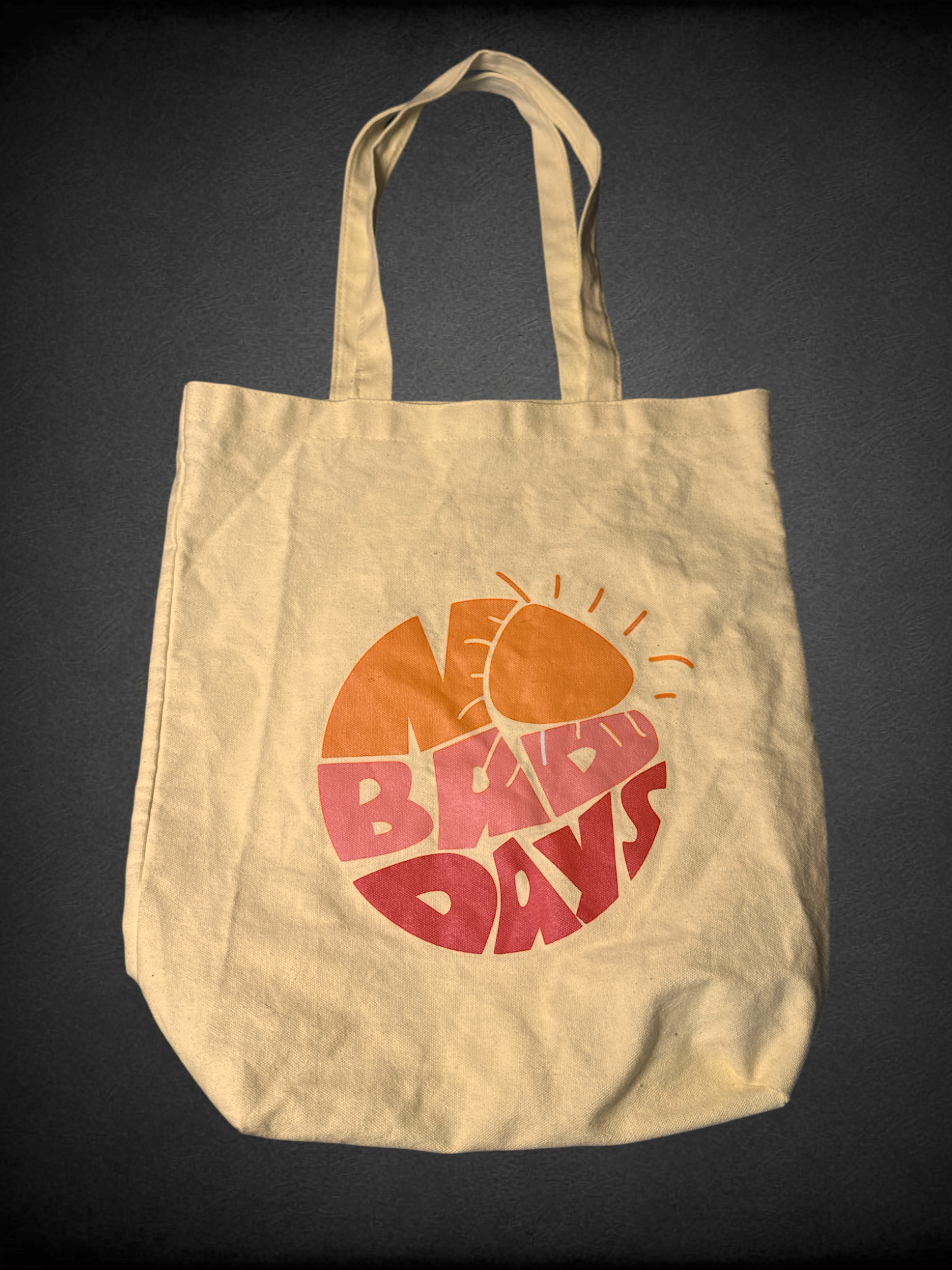Yellow “No Bad Days” tote bag