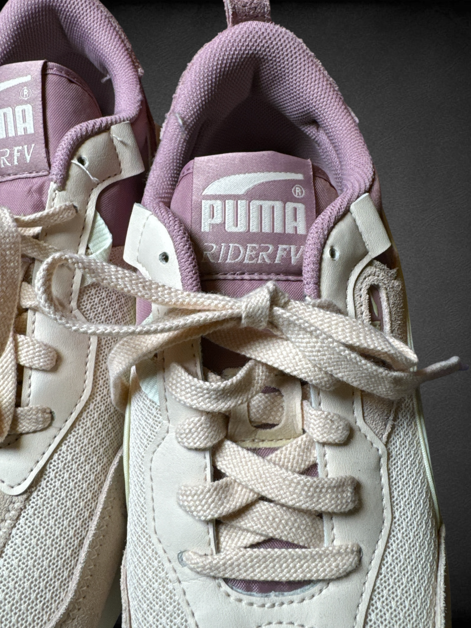 Size 11 women’s PUMA Women's Rider FV Block sneakers in the "Rose Quartz color way